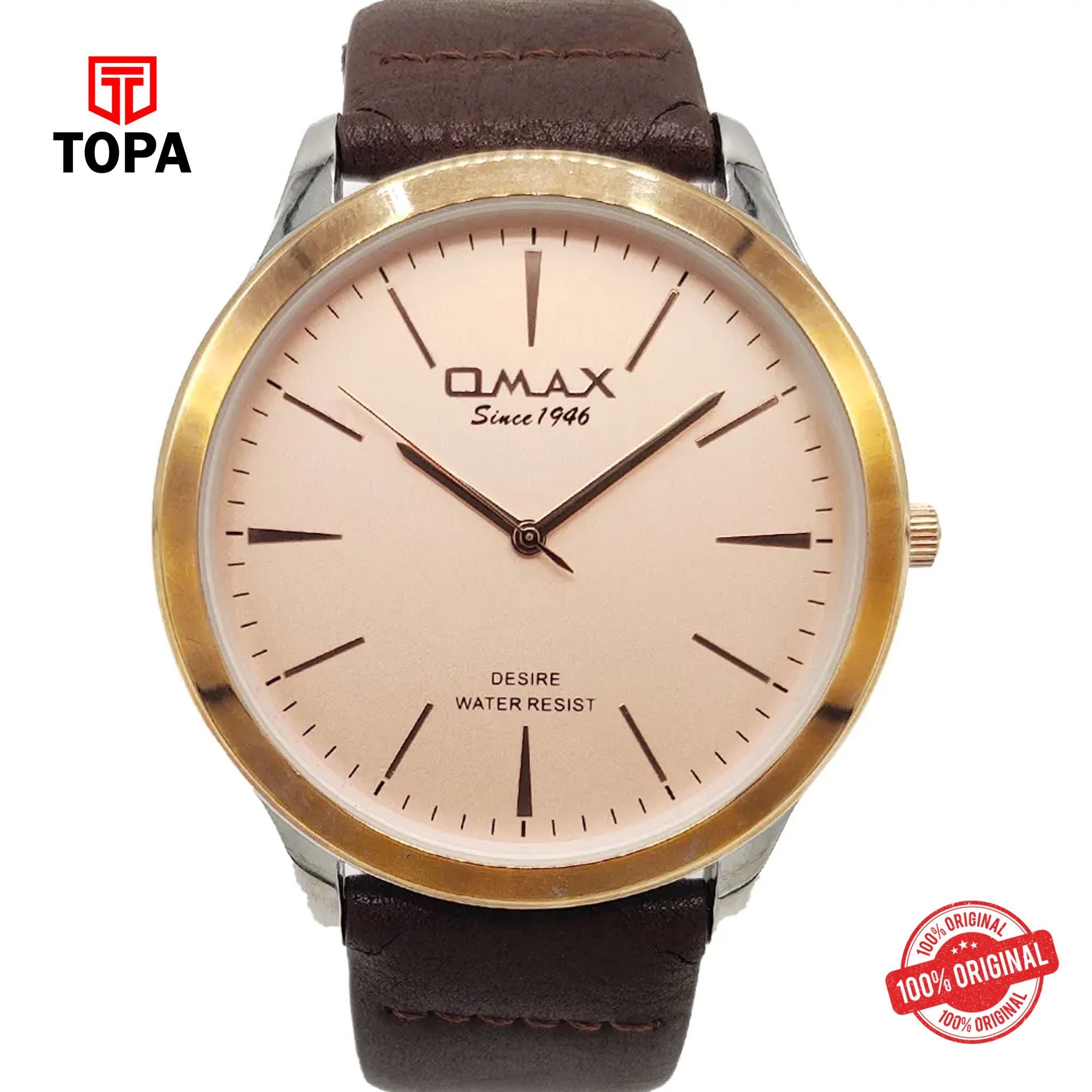 Topa Omax-DX09C85I-Leather-Band-Men-Watch - Product Image 1