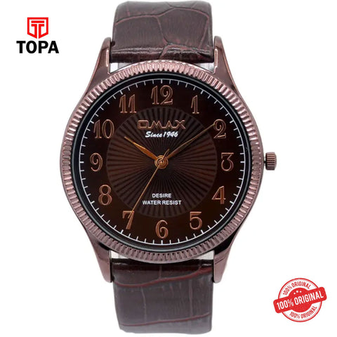 Topa Omax-DX12-BRW-Leather-Band-Men-Watch - Product Image 1