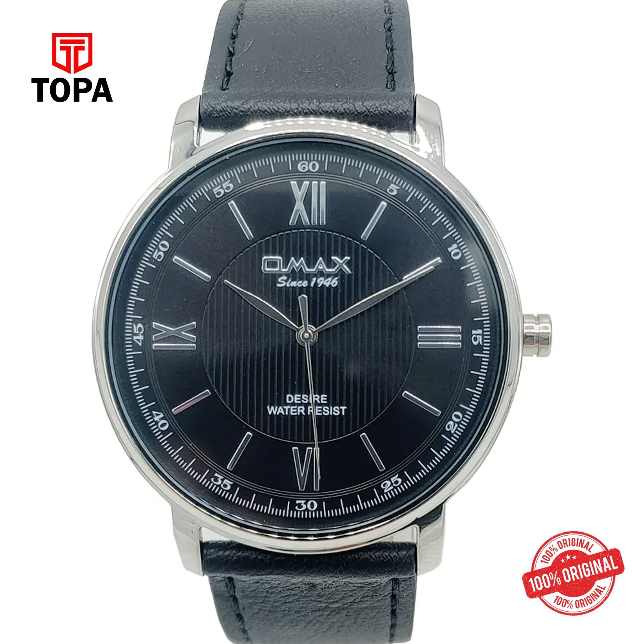 Topa Omax-DX23P22I-Leather-Band-Men-Watch - Product Image 1