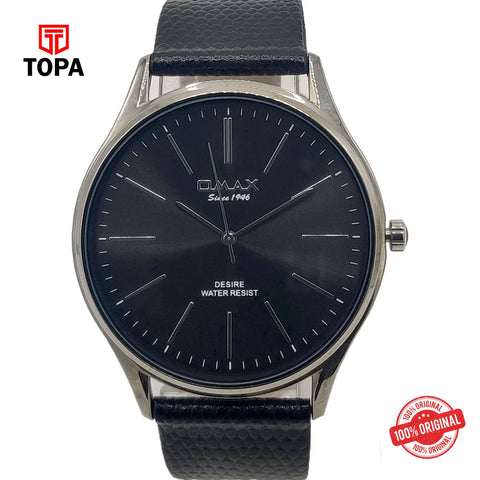 Topa Omax-DX31P22I-CH-BLK-Leather-Band-Men-Watch - Product Image 1