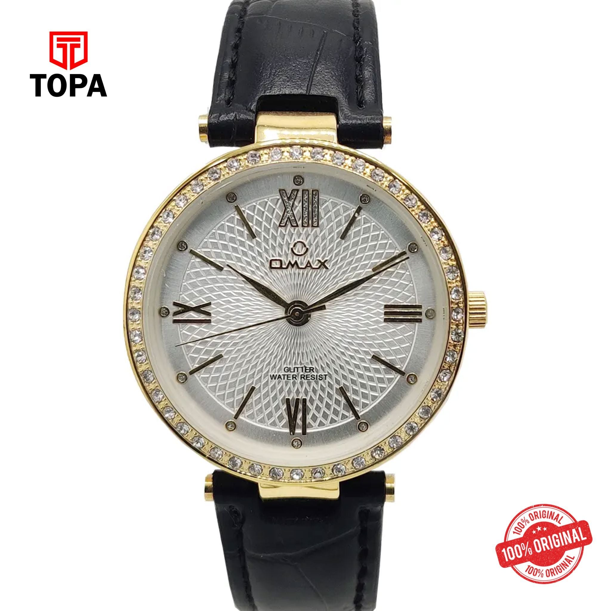 Topa Omax-GT001G62I-Leather-Band-Women-Watch - Product Image 1
