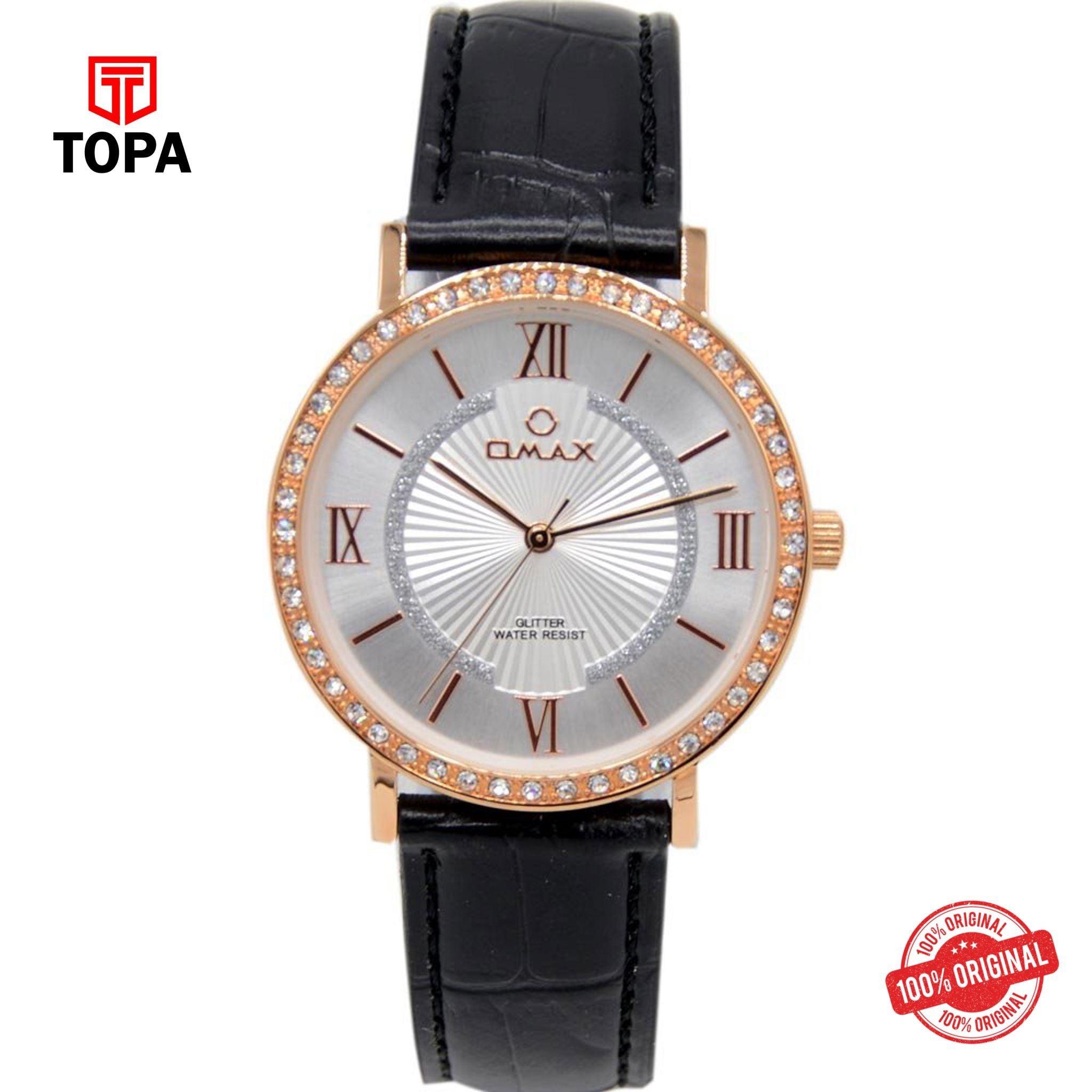 Topa Omax-GT003R62I-Leather-Band-Women-Watch - Product Image 1