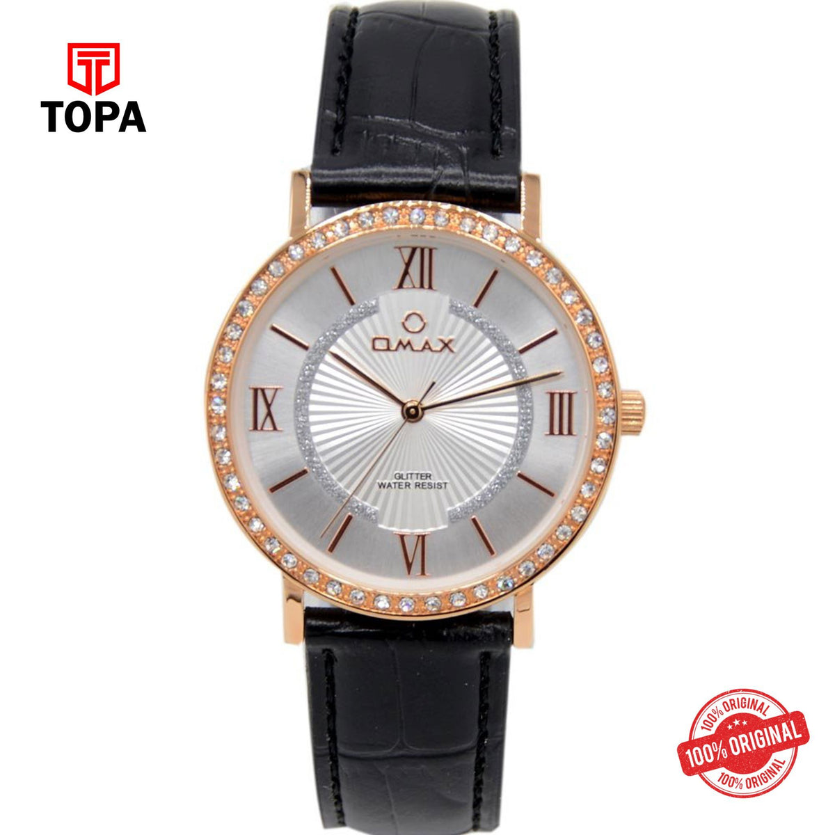 Topa Omax-GT003R62I-Leather-Band-Women-Watch - Product Image 1
