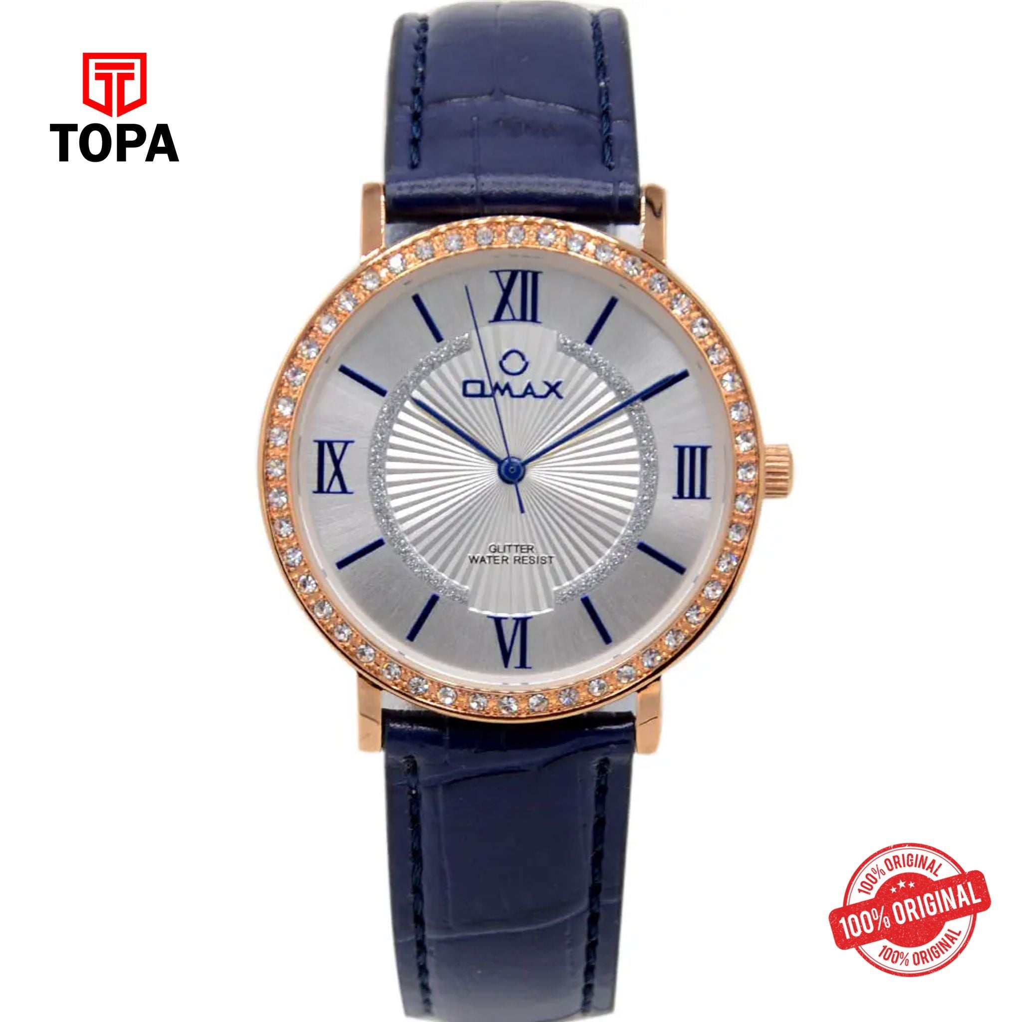 Topa Omax-GT003R64I-Leather-Band-Women-Watch - Product Image 1