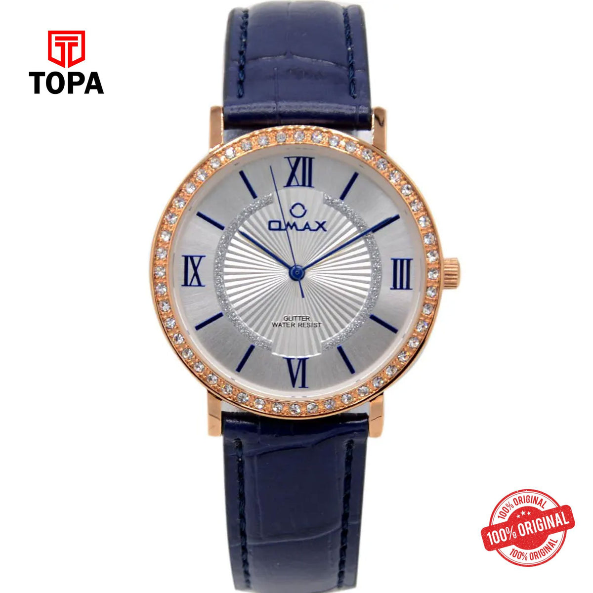 Topa Omax-GT003R64I-Leather-Band-Women-Watch - Product Image 1