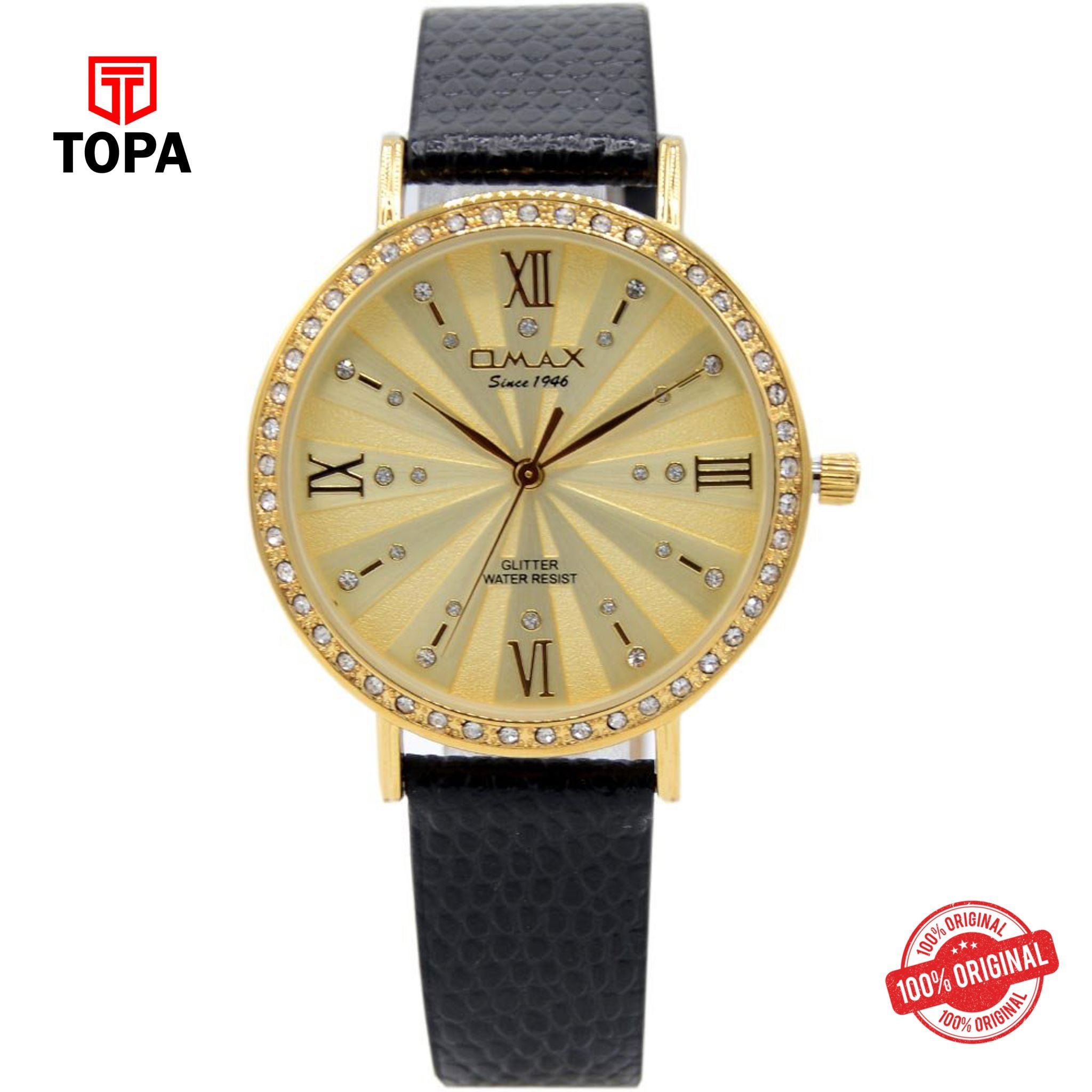 Topa Omax-GT006G12I-Leather-Band-Women-Watch - Product Image 1