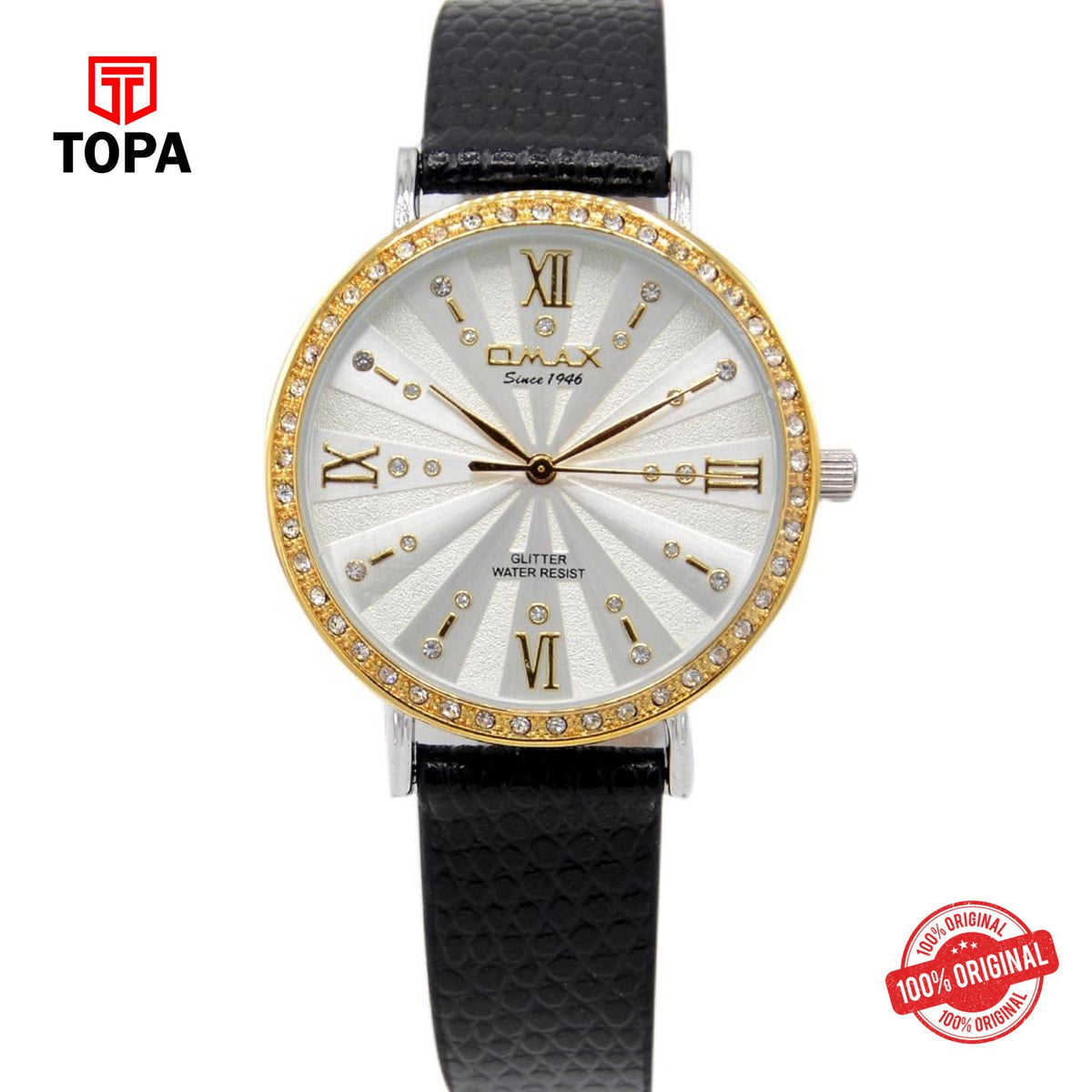 Topa Omax-GT006T62I-Leather-Band-Women-Watch - Product Image 1