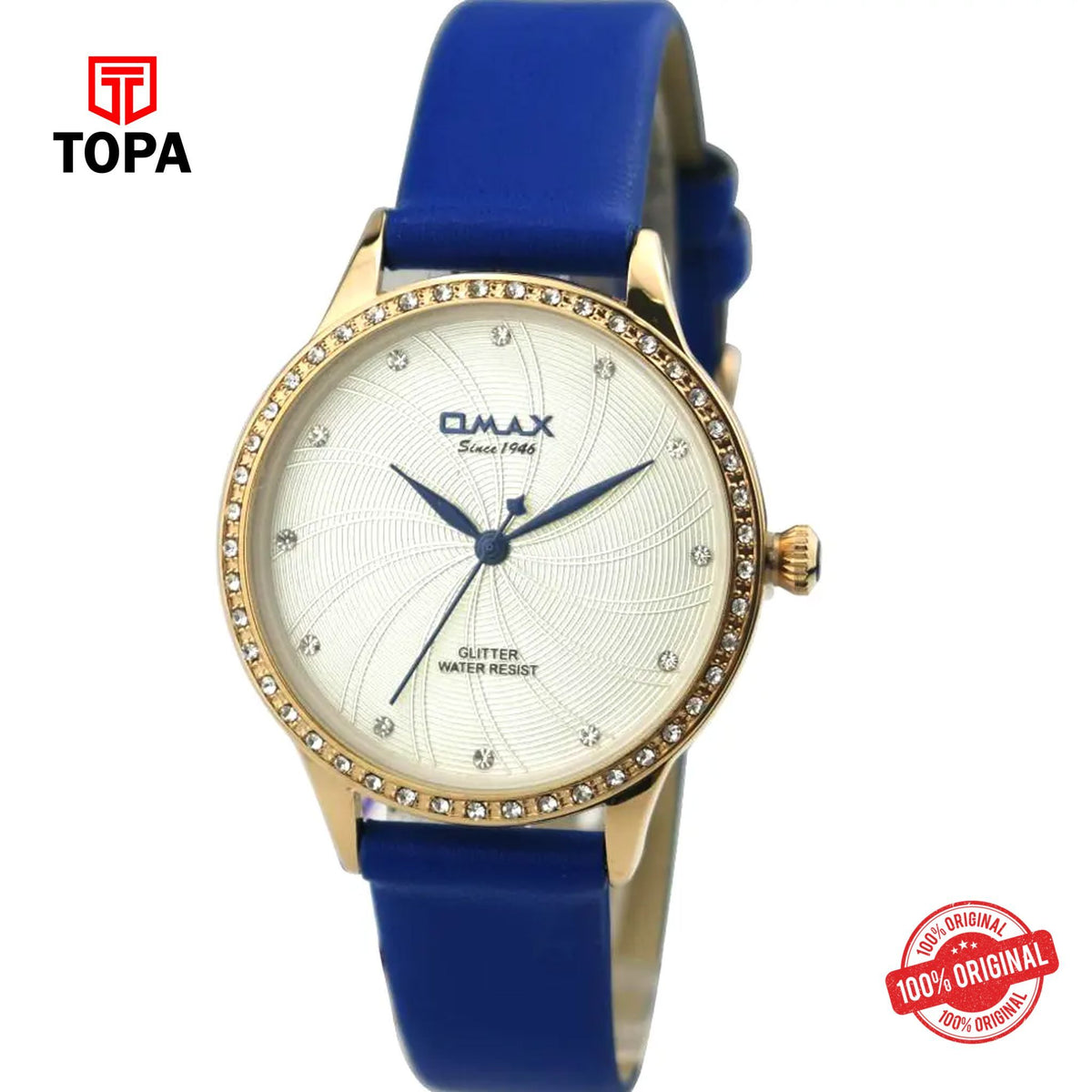 Topa Omax-GT007R64I-Leather-Band-Women-Watch - Product Image 1