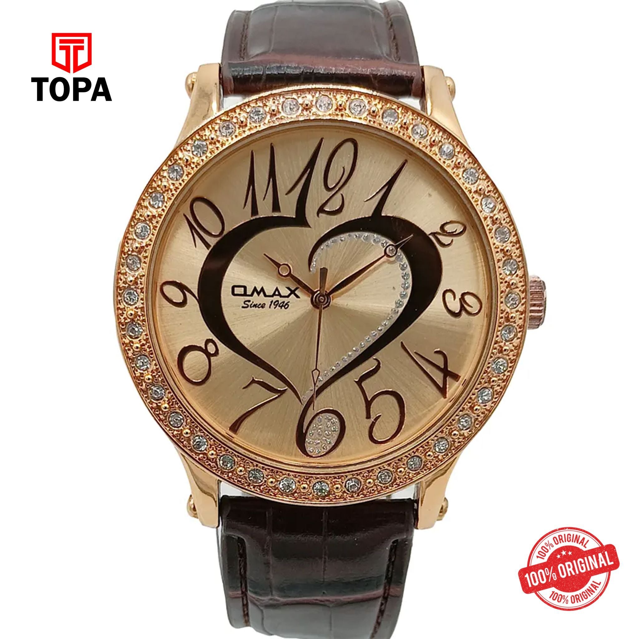 Topa Omax-GUX0226Q6F-Leather-Band-Women-Watch - Product Image 1