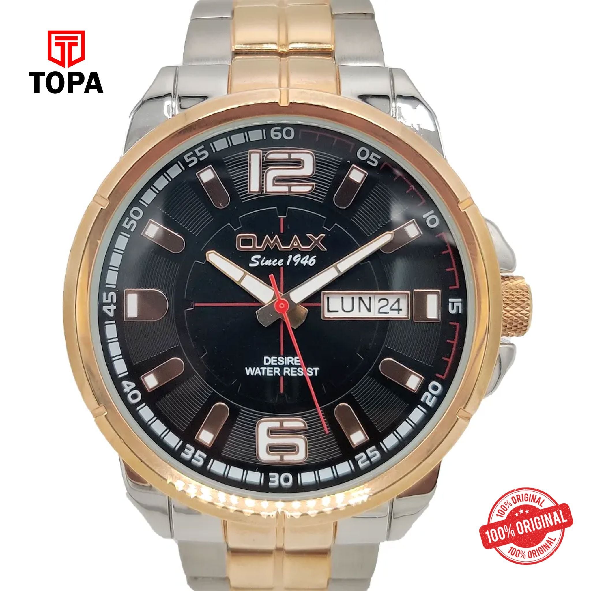 Topa Omax-GX13-TT-BLK-Metal-Band-Men-Watch - Product Image 1