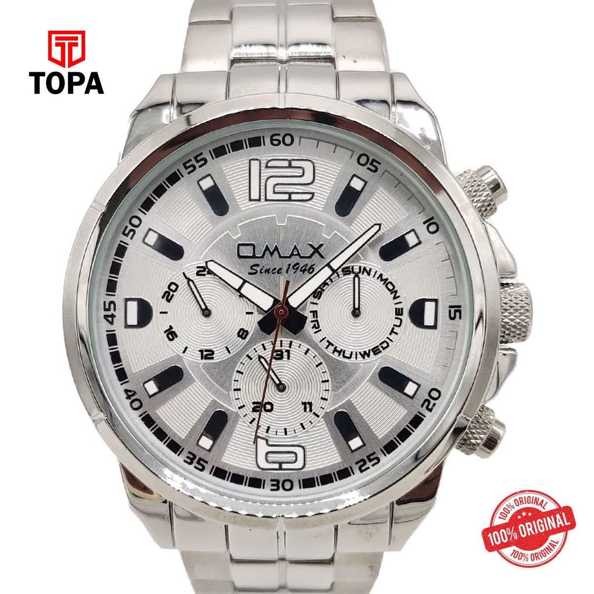 Topa Omax-GX14P88X-Metal-Band-Men-Watch - Product Image 1