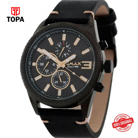 Topa Omax-GX37M22Y-Leather-Band-Men-Watch - Product Image 1