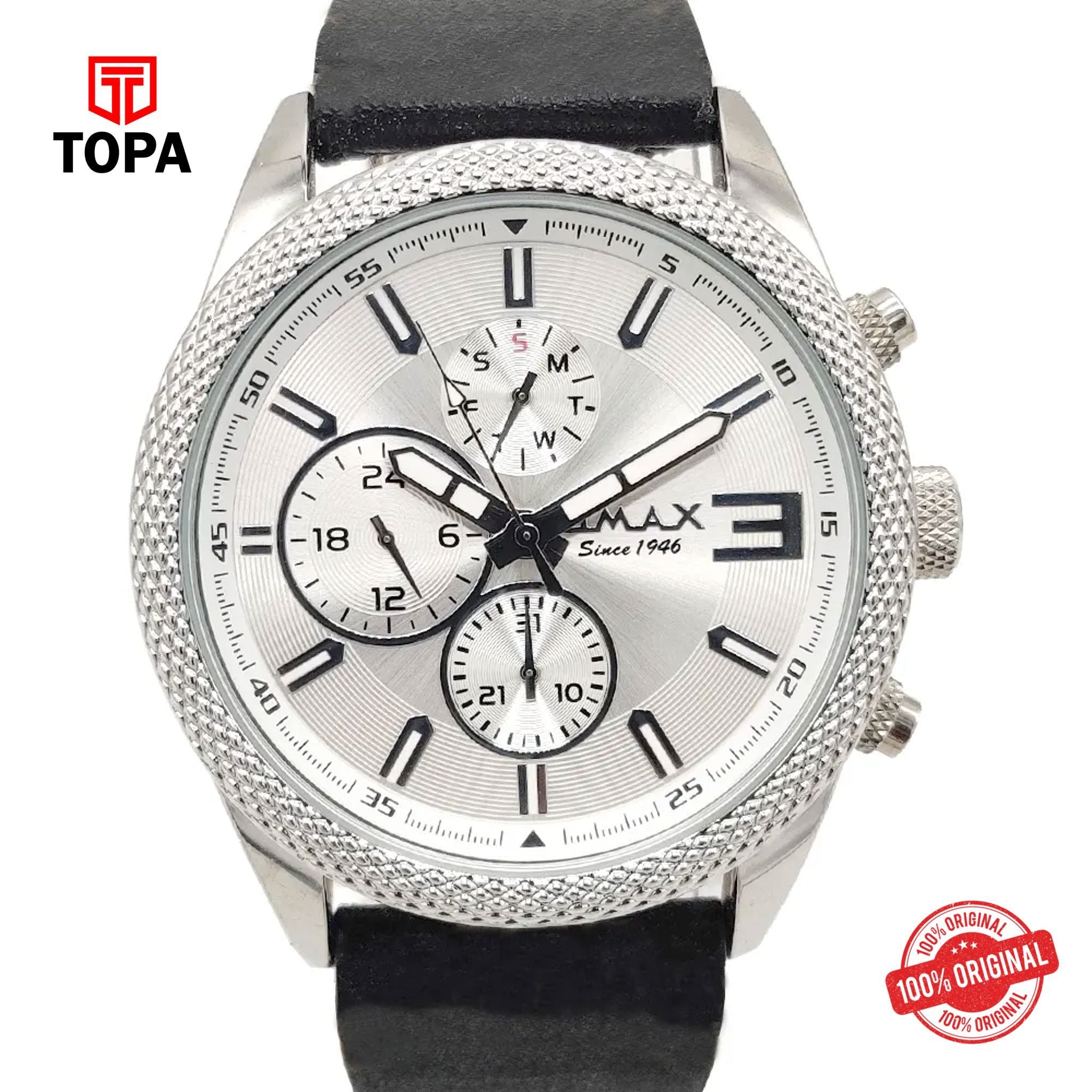 Topa Omax-GX37P62I-Leather-Band-Men-Watch - Product Image 1