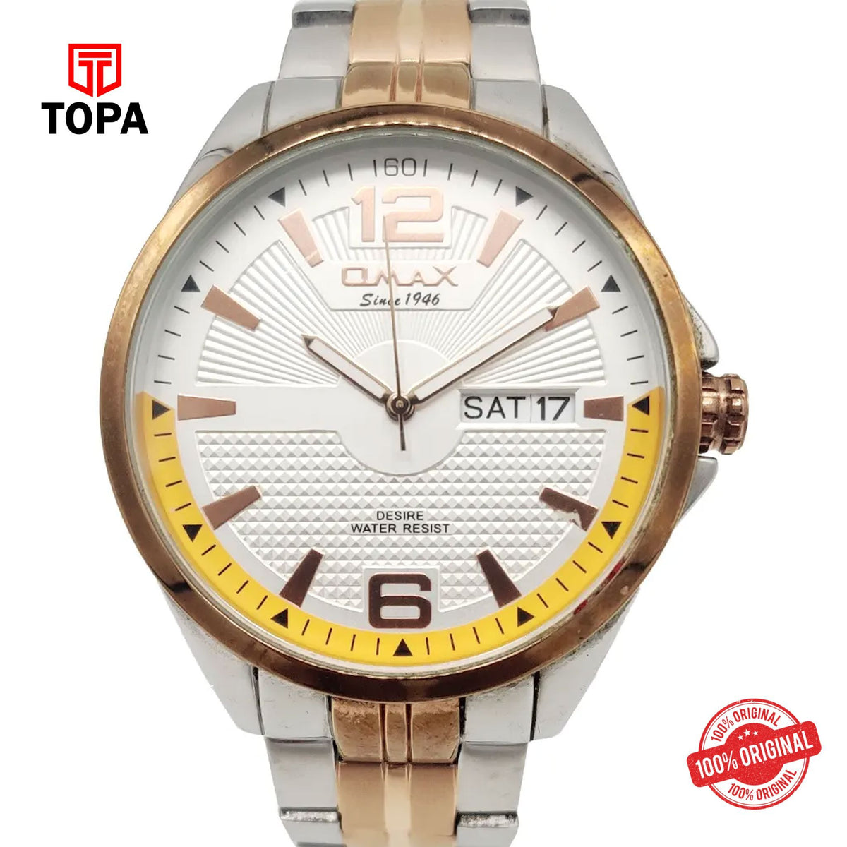 Topa Omax-GX48-TT-WHT-Metal-Band-Men-Watch - Product Image 1