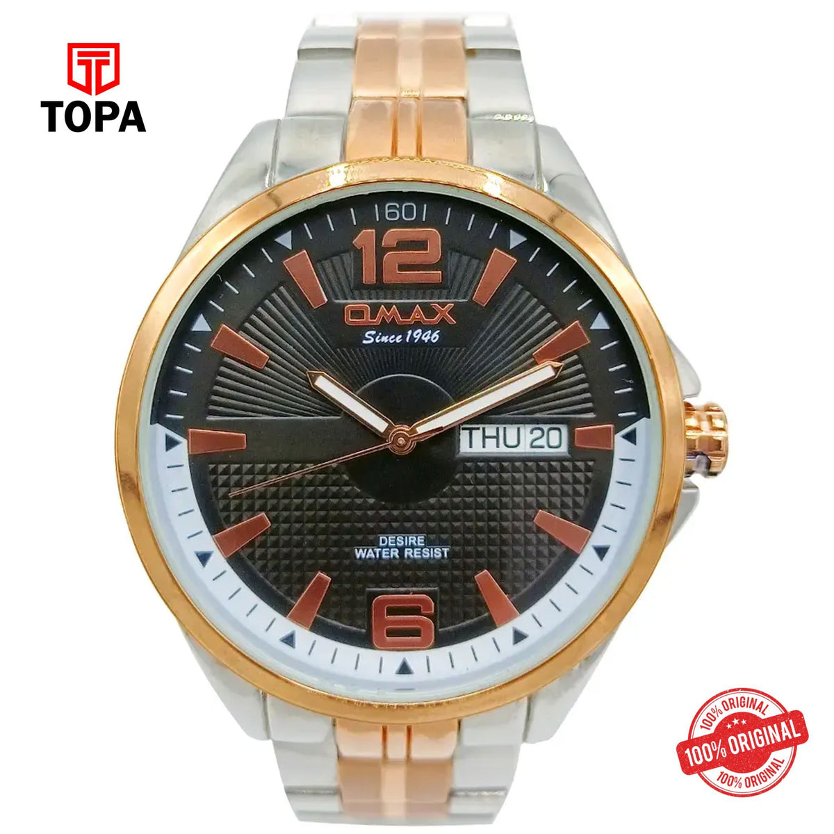 Topa Omax-GX48C2CI-Metal-Band-Men-Watch - Product Image 1