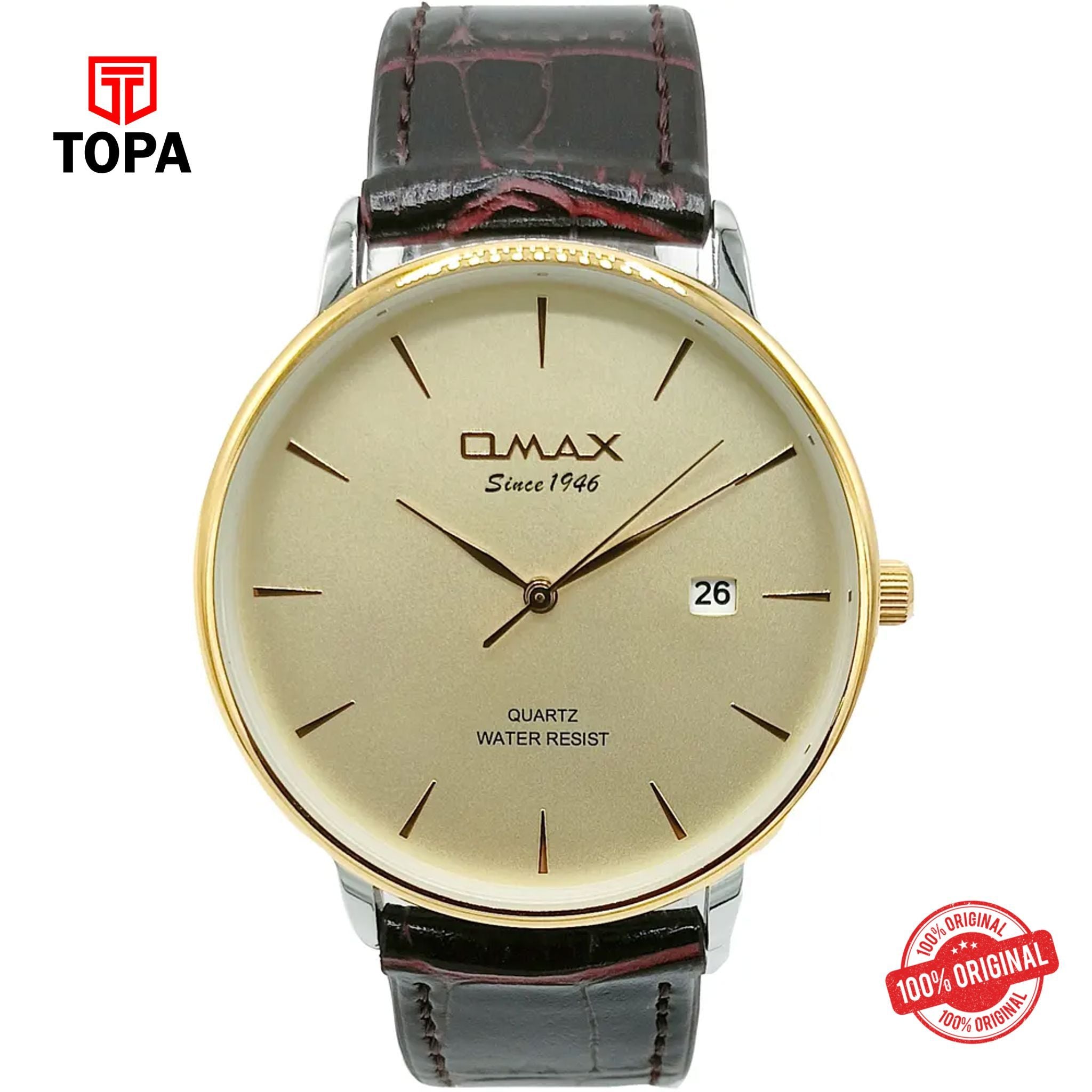 Topa Omax-HD03T15I-Leather-Band-Men-Watch - Product Image 1