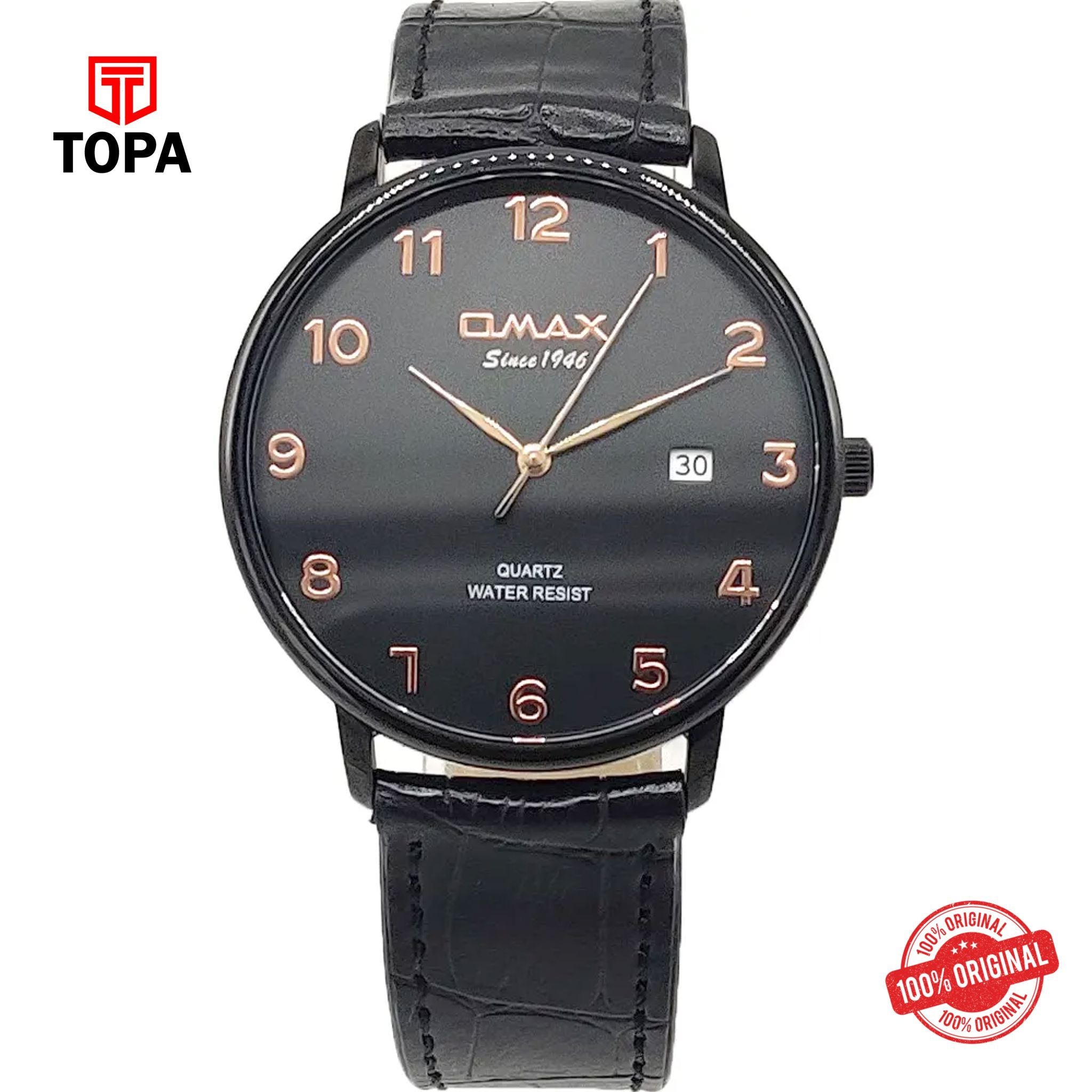 Topa Omax-HD04M22O-Leather-Band-Men-Watch - Product Image 1