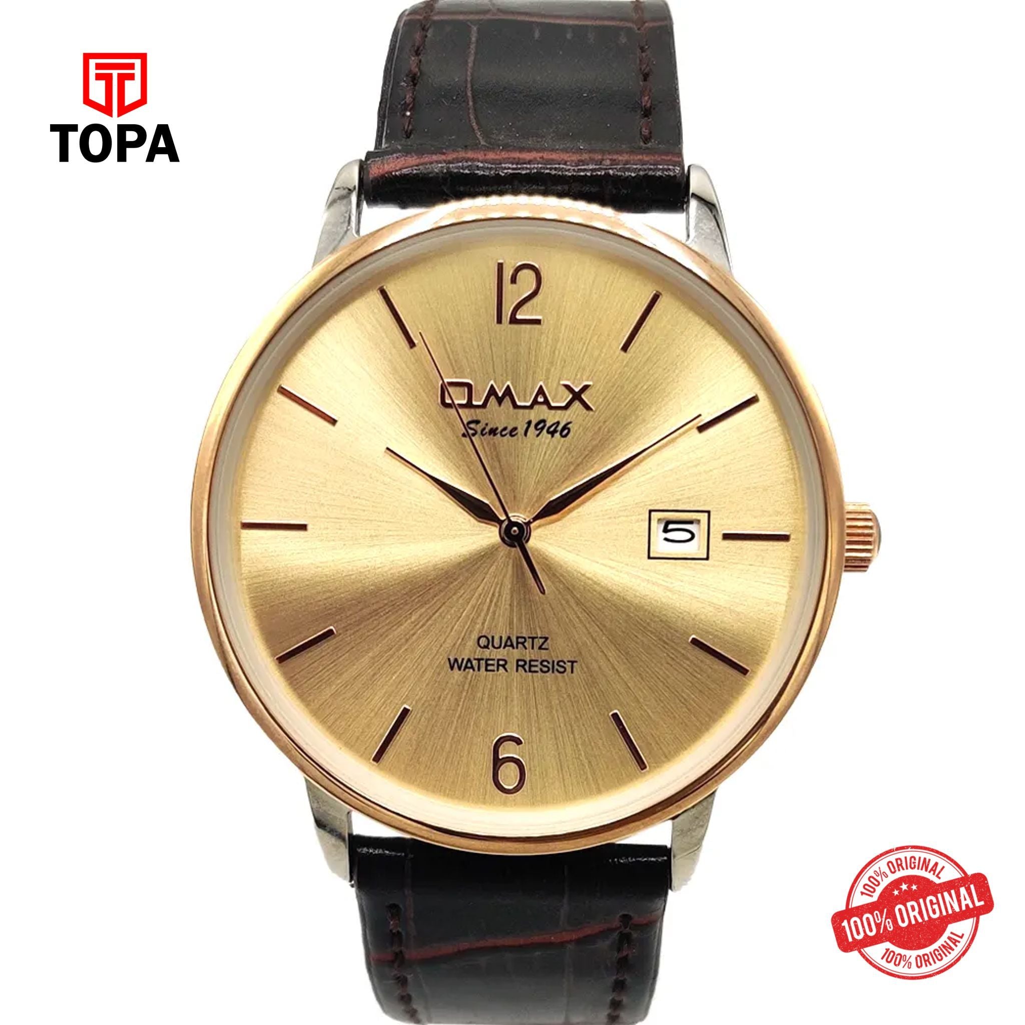 Topa Omax-HD05C85I-Leather-Band-Men-Watch - Product Image 1