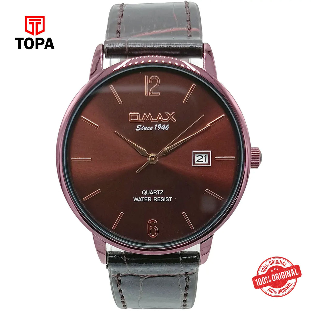 Topa Omax-HD05F55I-Leather-Band-Men-Watch - Product Image 1