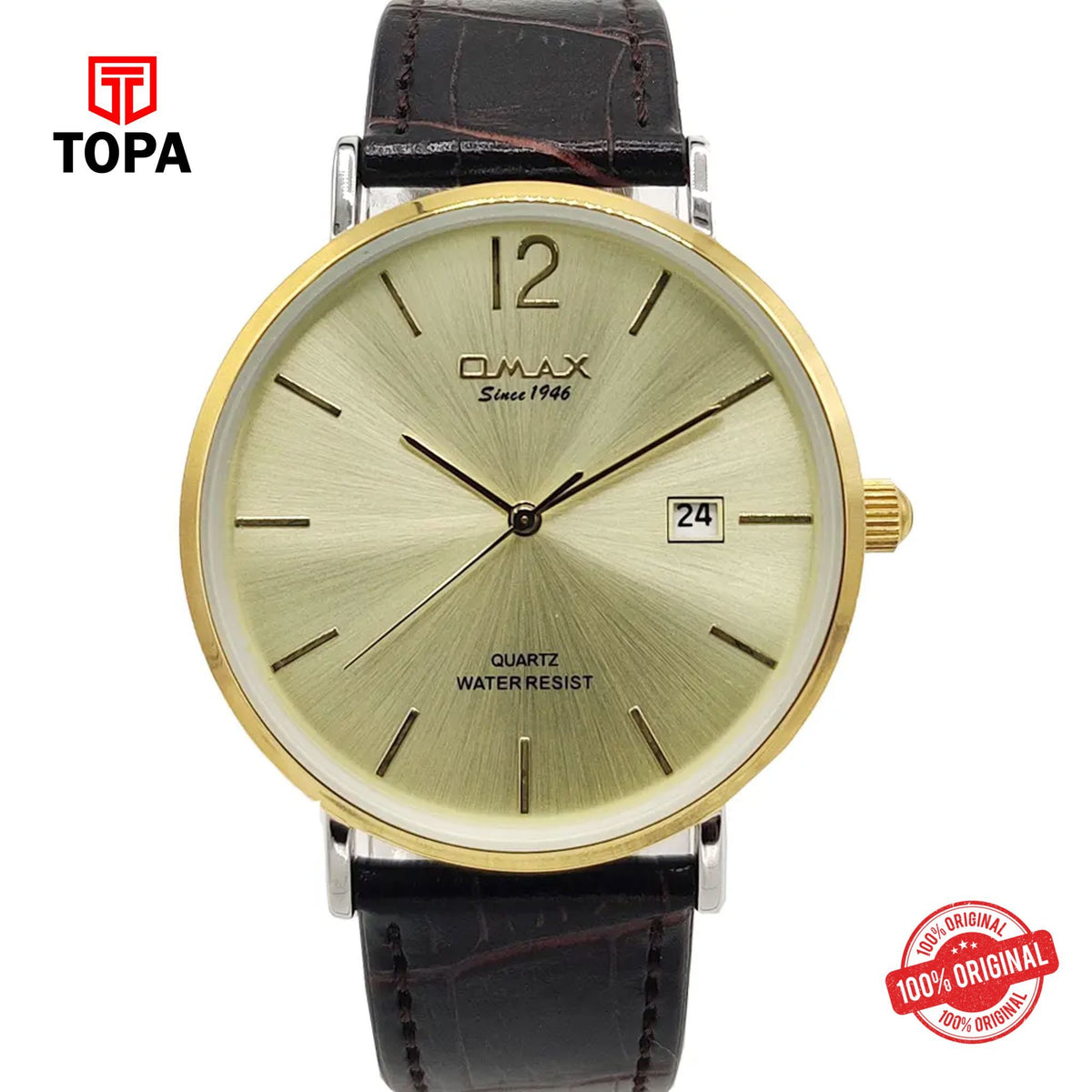 Topa Omax-HD07T15I-Leather-Band-Men-Watch - Product Image 1