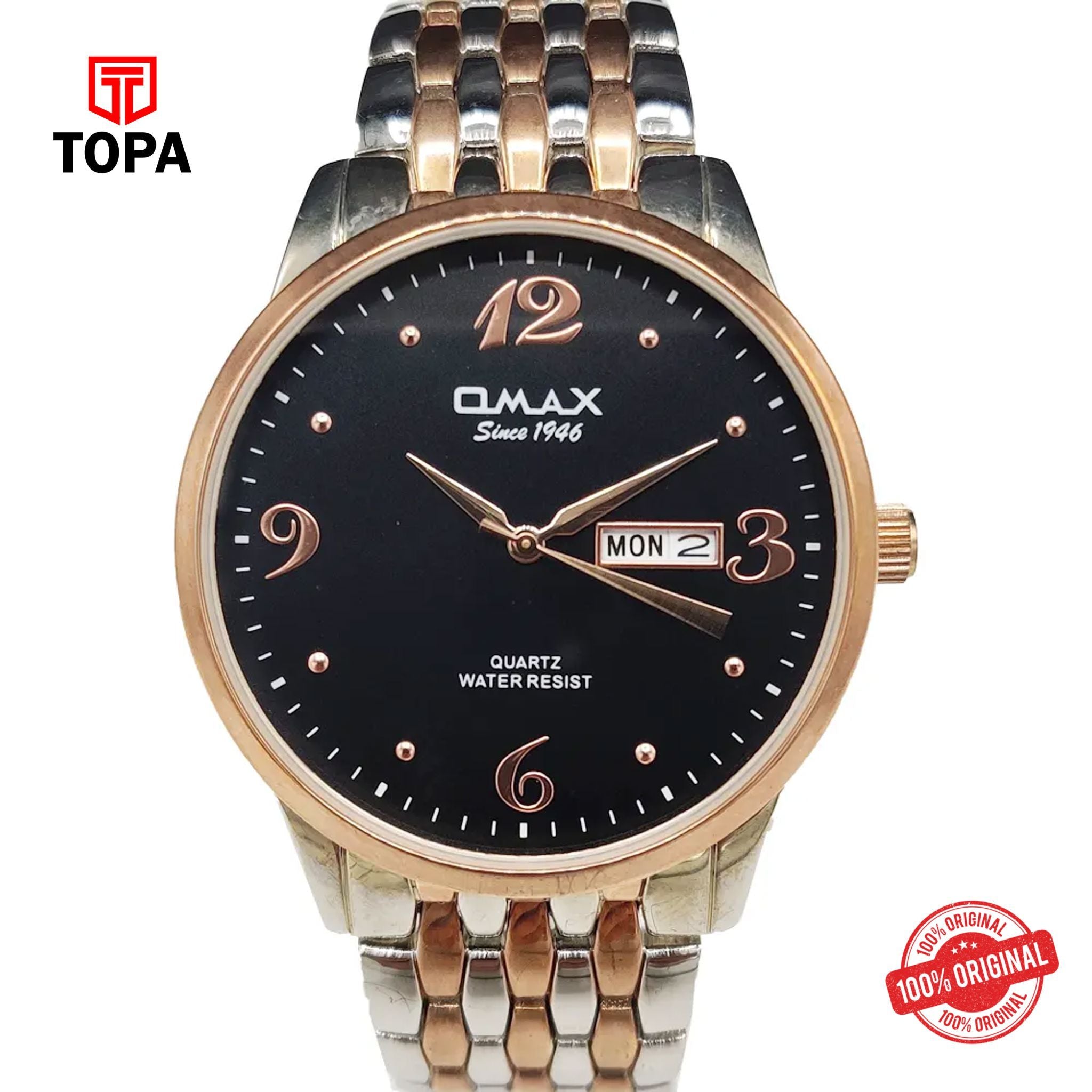 Topa Omax-HYB057NP12-Metal-Band-Men-Watch - Product Image 1