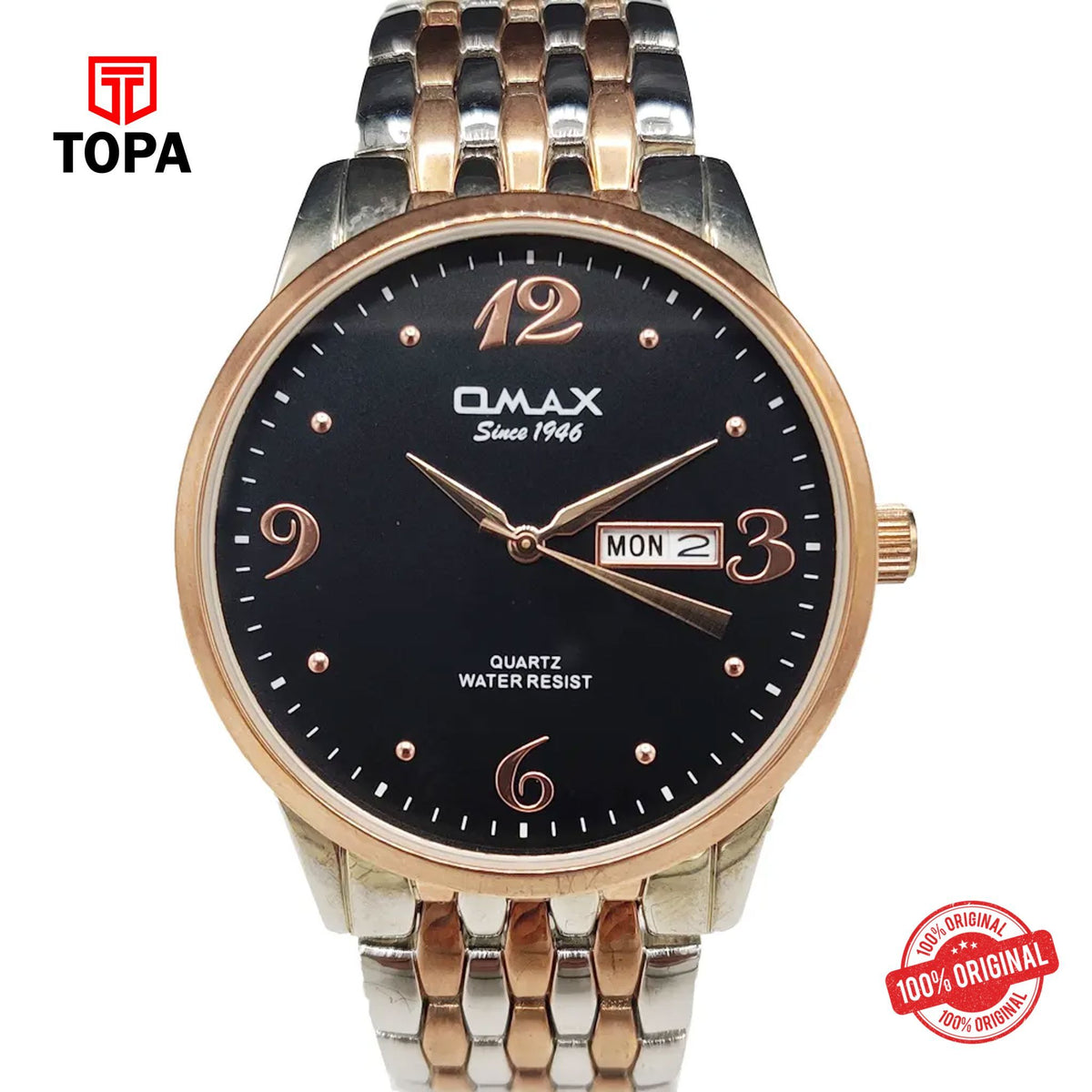 Topa Omax-HYB057NP12-Metal-Band-Men-Watch - Product Image 1