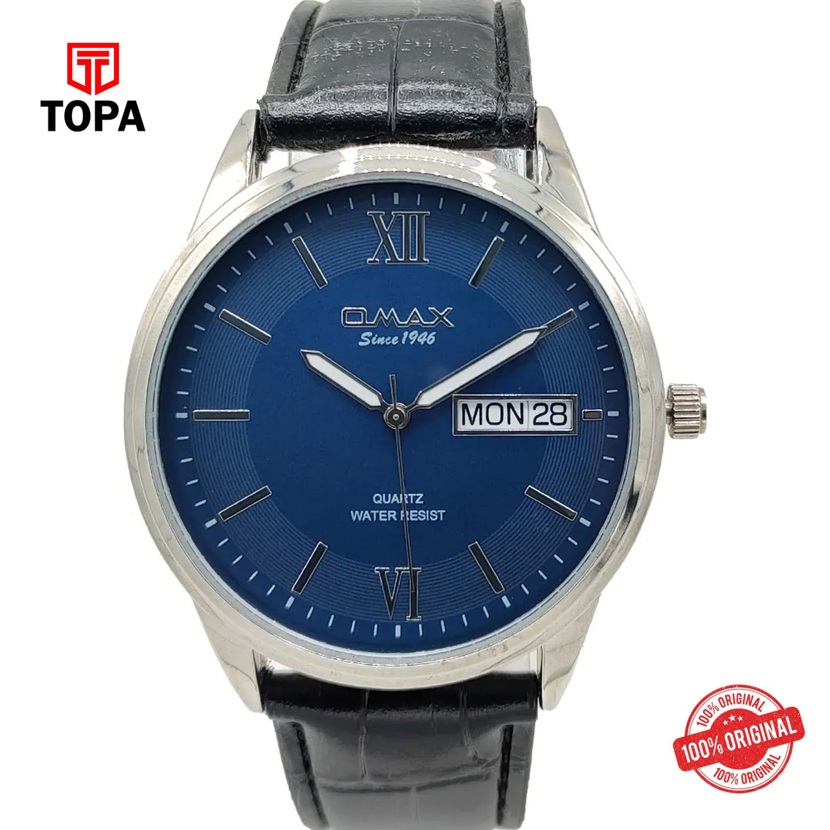 Topa Omax-JD03P42I-Leather-Band-Men-Watch - Product Image 1