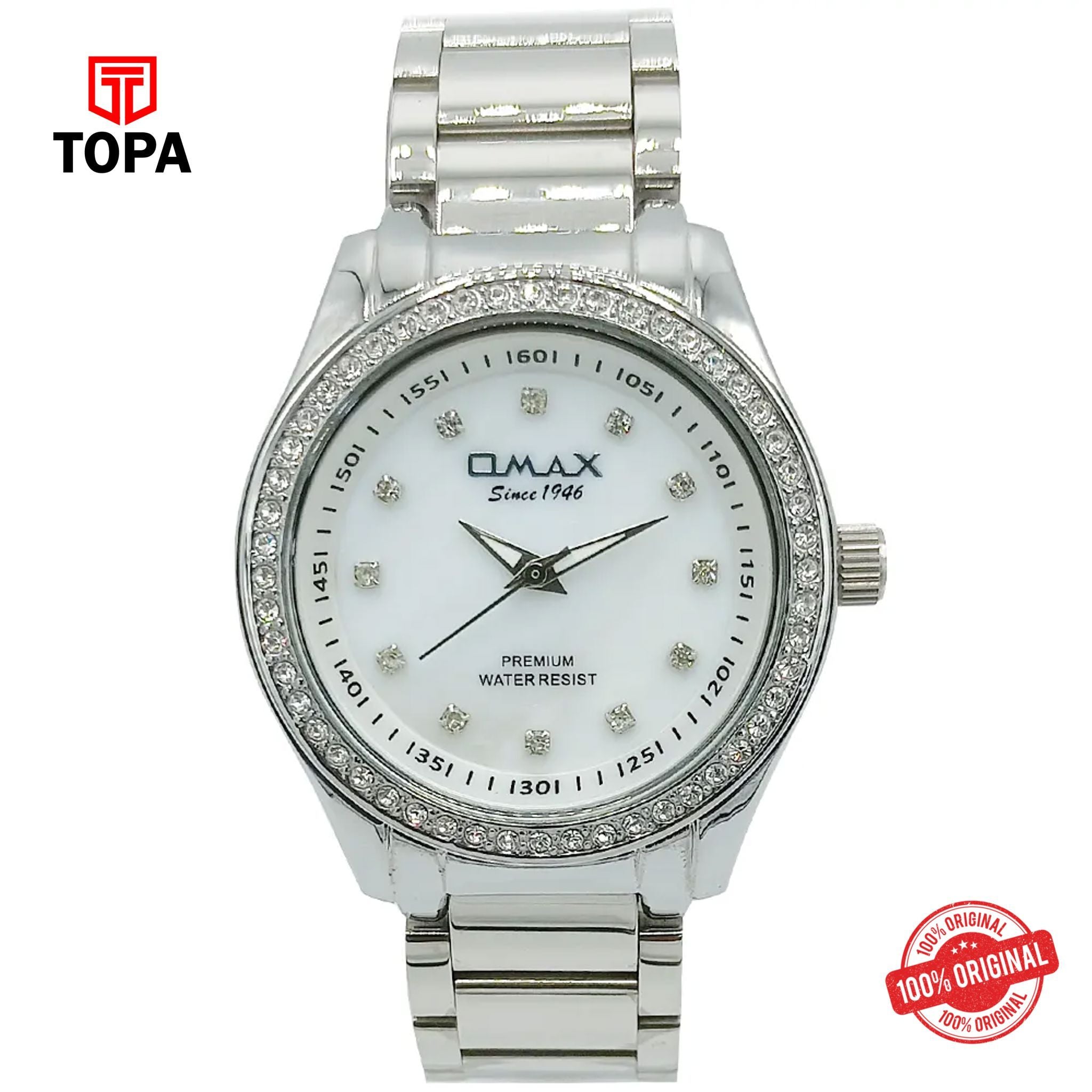 Topa Omax-KB04-CRM-WHT-Metal-Band-Women-Watch - Product Image 1
