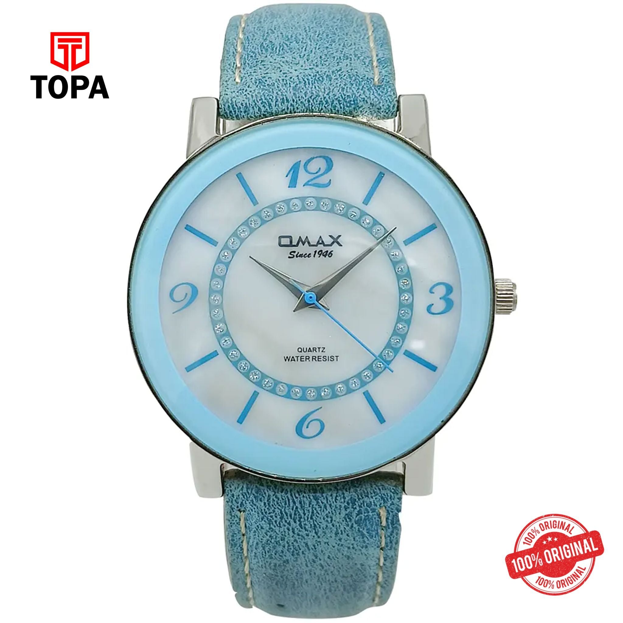 Topa Omax-M002P04A-Leather-Band-Women-Watch - Product Image 1