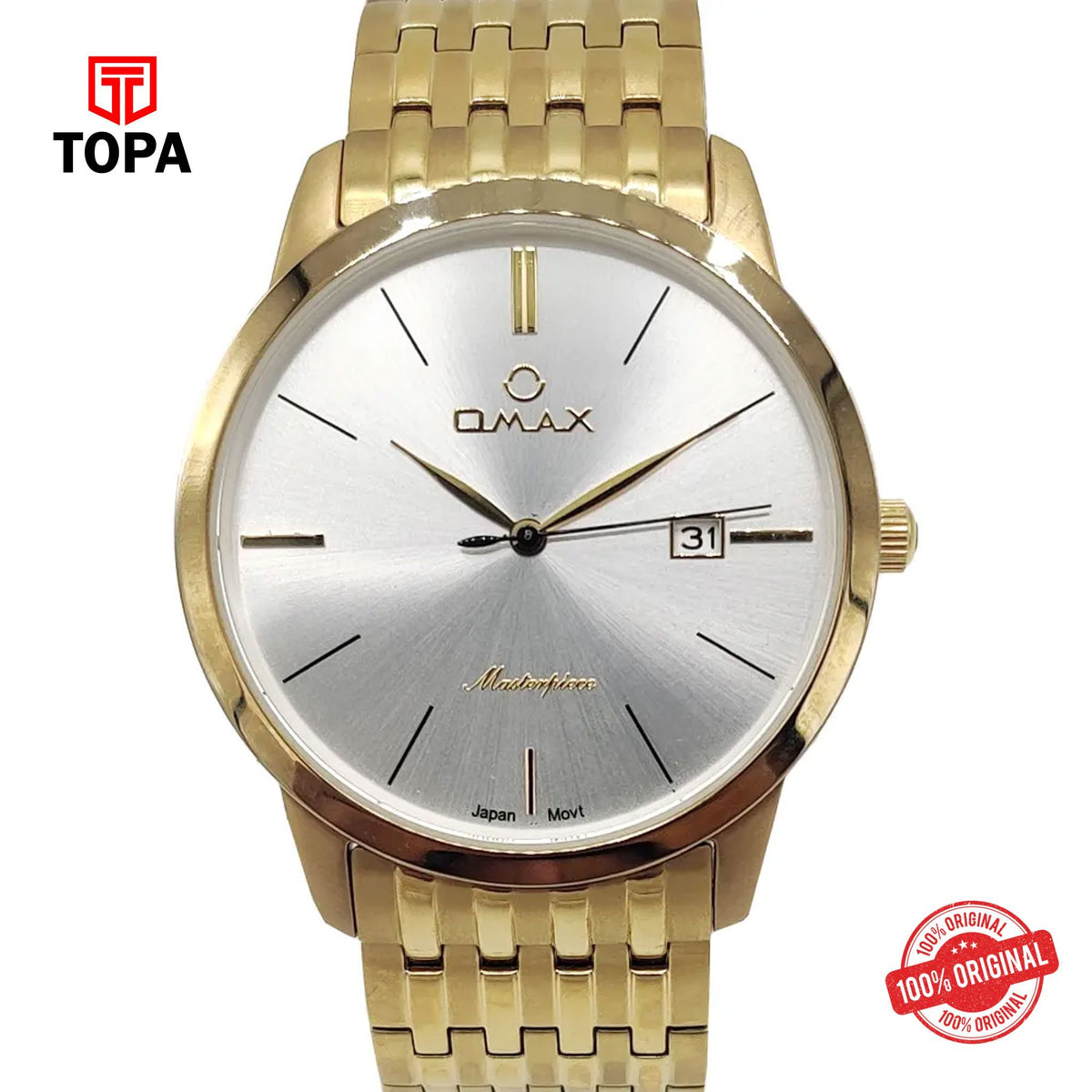 Topa Omax-MG02-GLD-SLV-Metal-Band-Men-Watch - Product Image 1