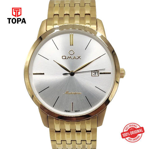 Topa Omax-MG02-GLD-SLV-Metal-Band-Men-Watch - Product Image 1
