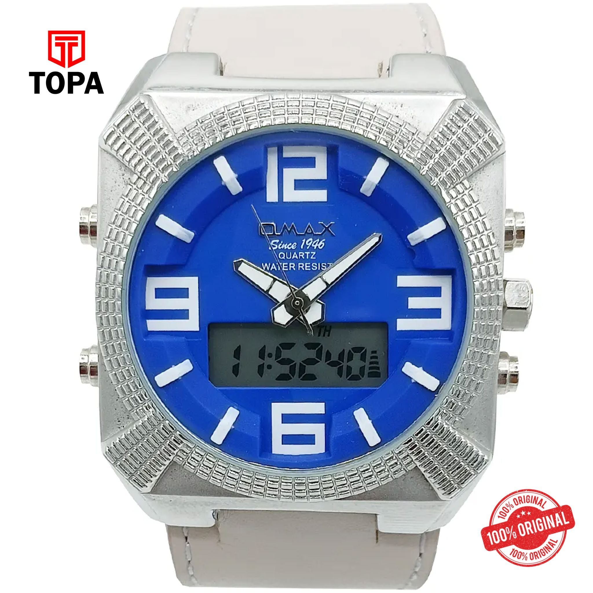 Topa Omax-OAS143IU-Leather-Band-Men-Watch - Product Image 1