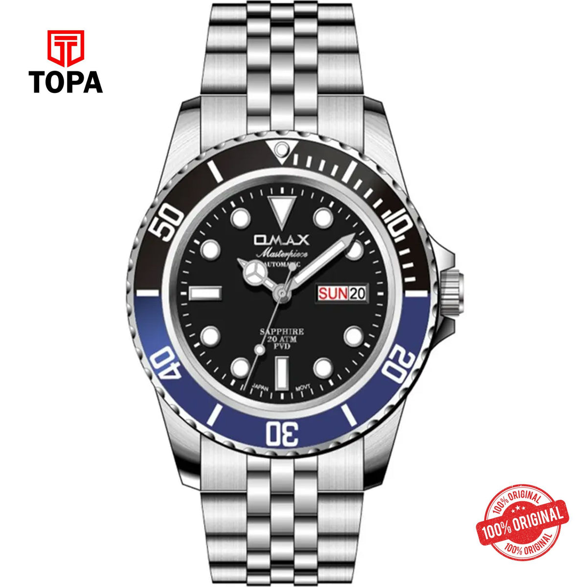 Topa Omax-OSA023P26S-Masterpiece-Metal-Band-Men-Watch - Product Image 1