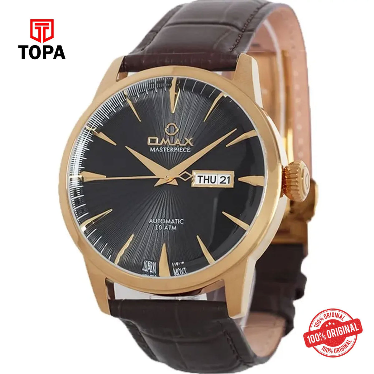 Topa Omax-OSA031BG22I-MasterPiece-Leather-Band-Men-Watch - Product Image 1