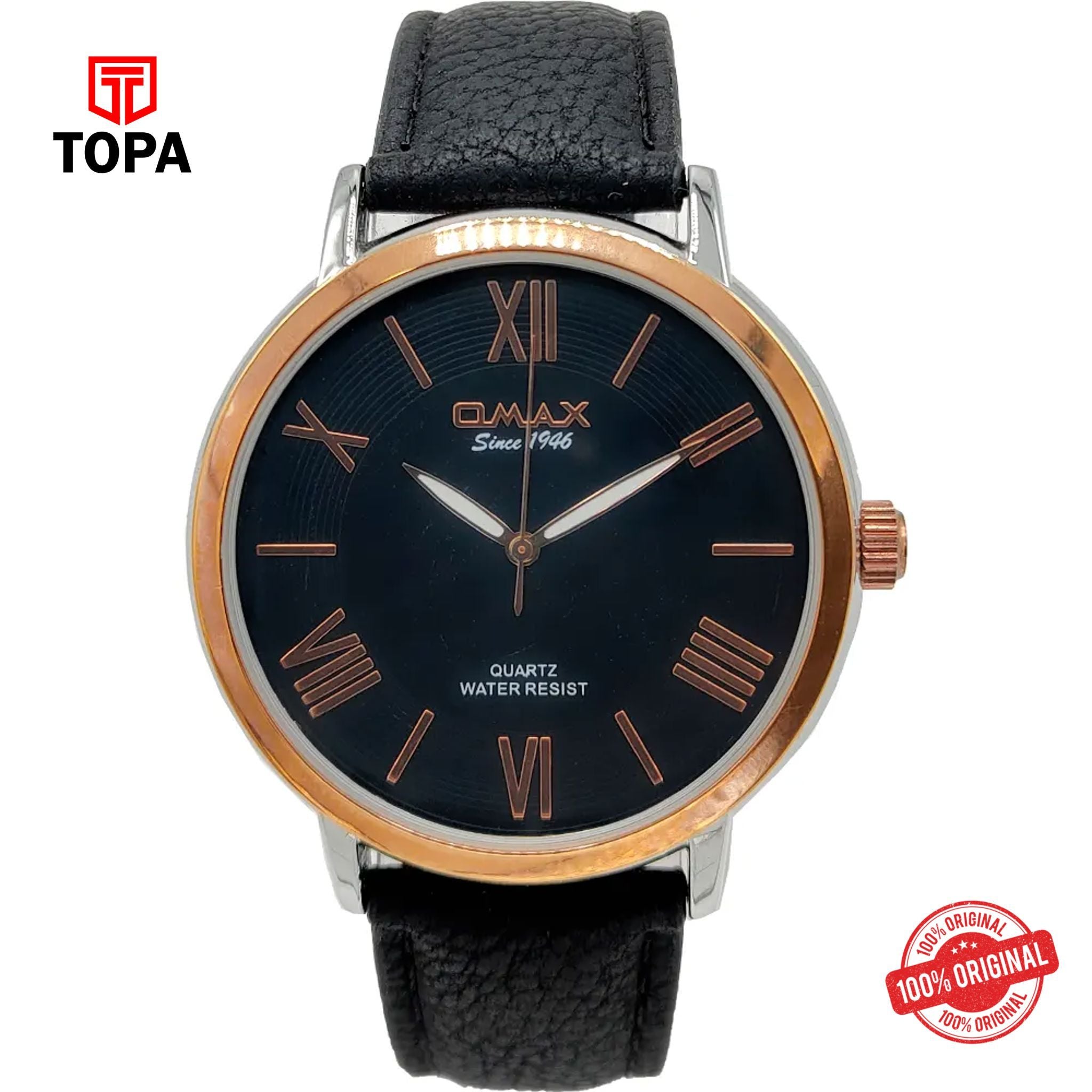 Topa Omax-PR0001NB12-Leather-Band-Men-Watch - Product Image 1