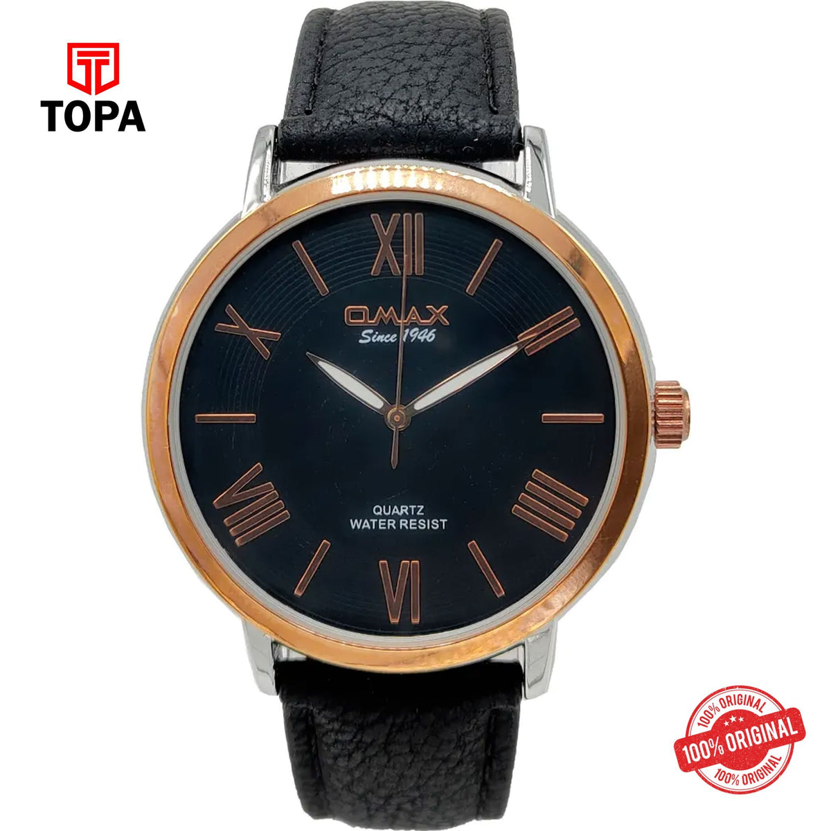 Topa Omax-PR0001NB12-Leather-Band-Men-Watch - Product Image 1