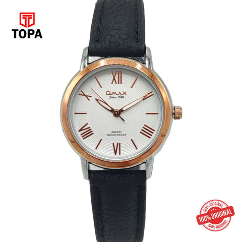 Topa Omax-PR0002NB08-Leather-Band-Women-Watch - Product Image 1