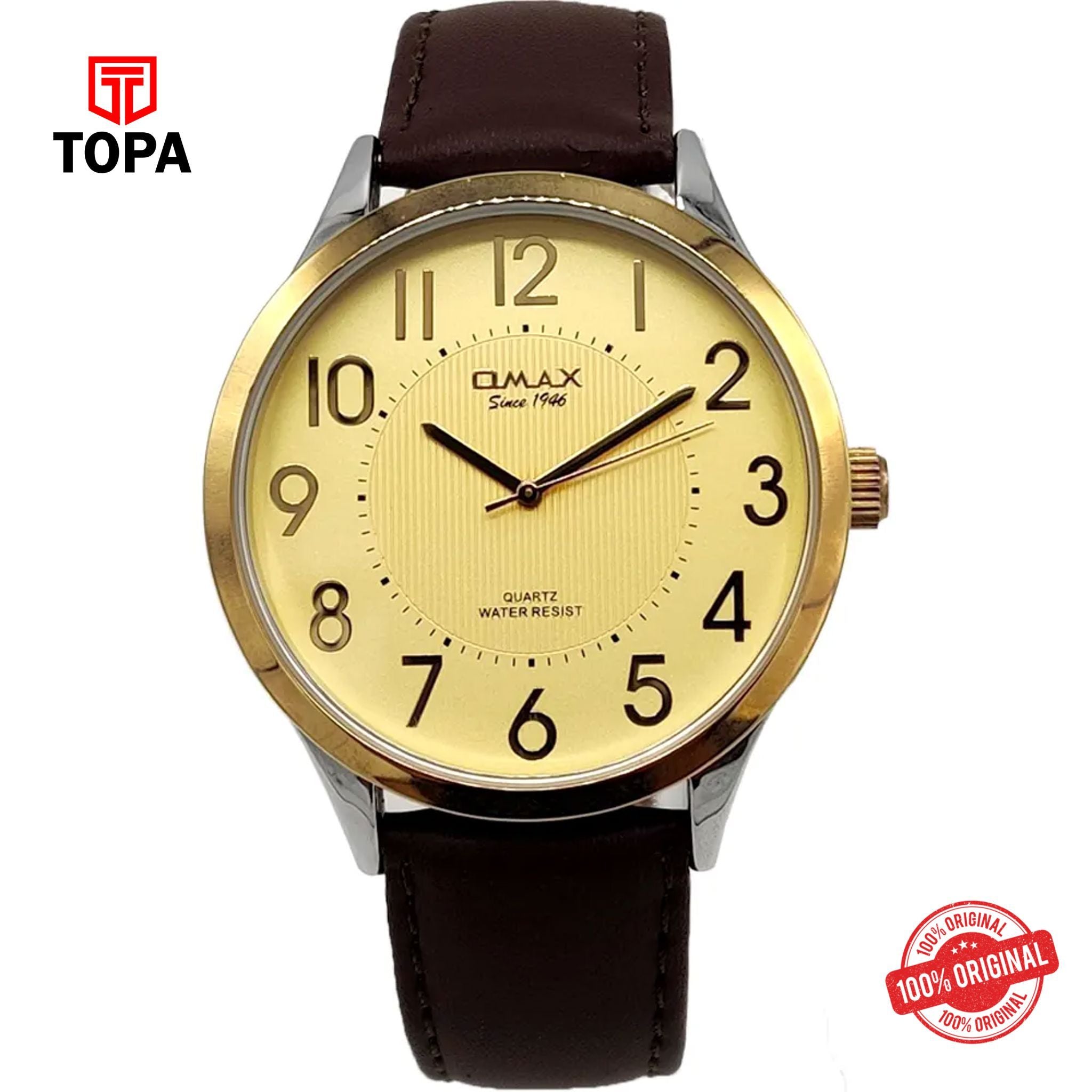 Topa Omax-PR0005NQ11-Leather-Band-Men-Watch - Product Image 1