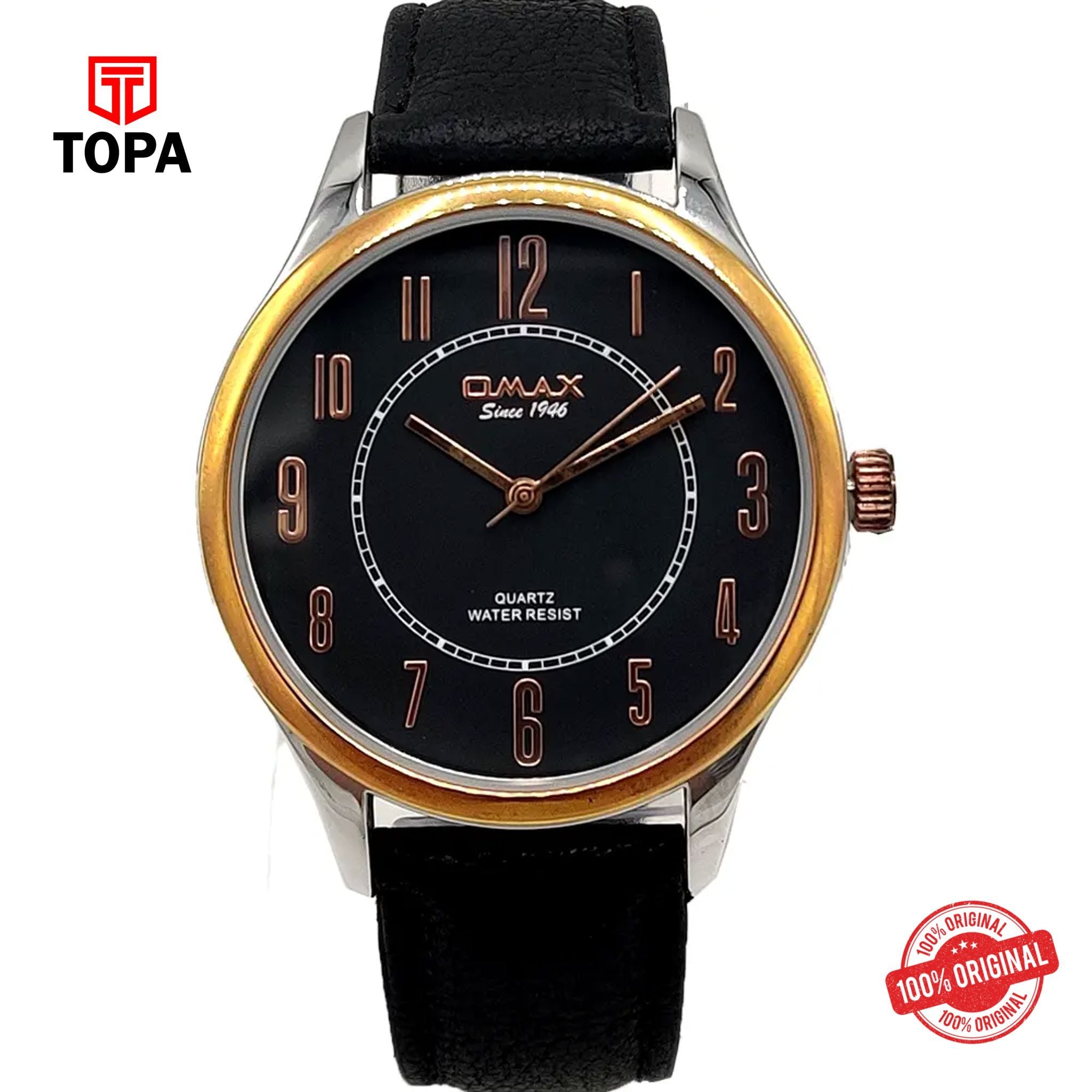 Topa Omax-PR0007NB12-Leather-Band-Men-Watch - Product Image 1