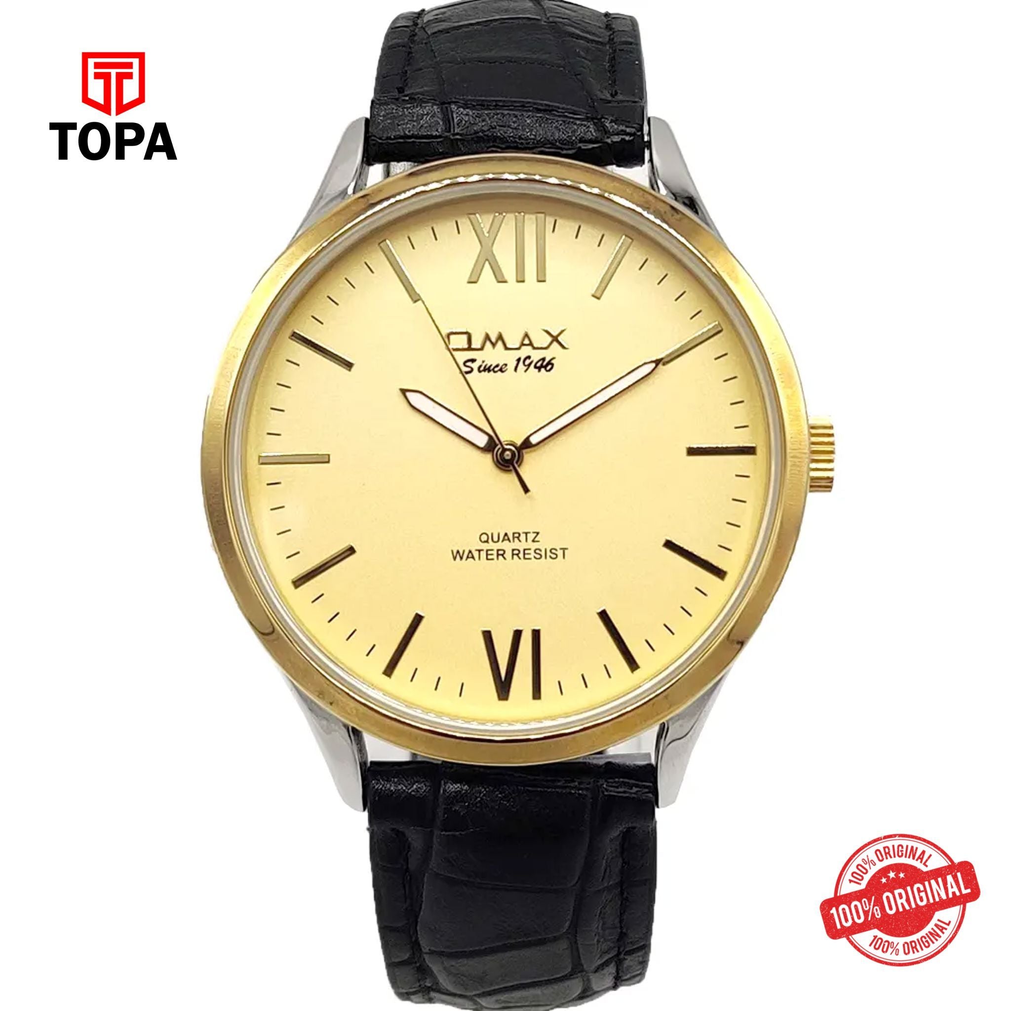 Topa Omax-PR0009NB01-Leather-Band-Men-Watch - Product Image 1