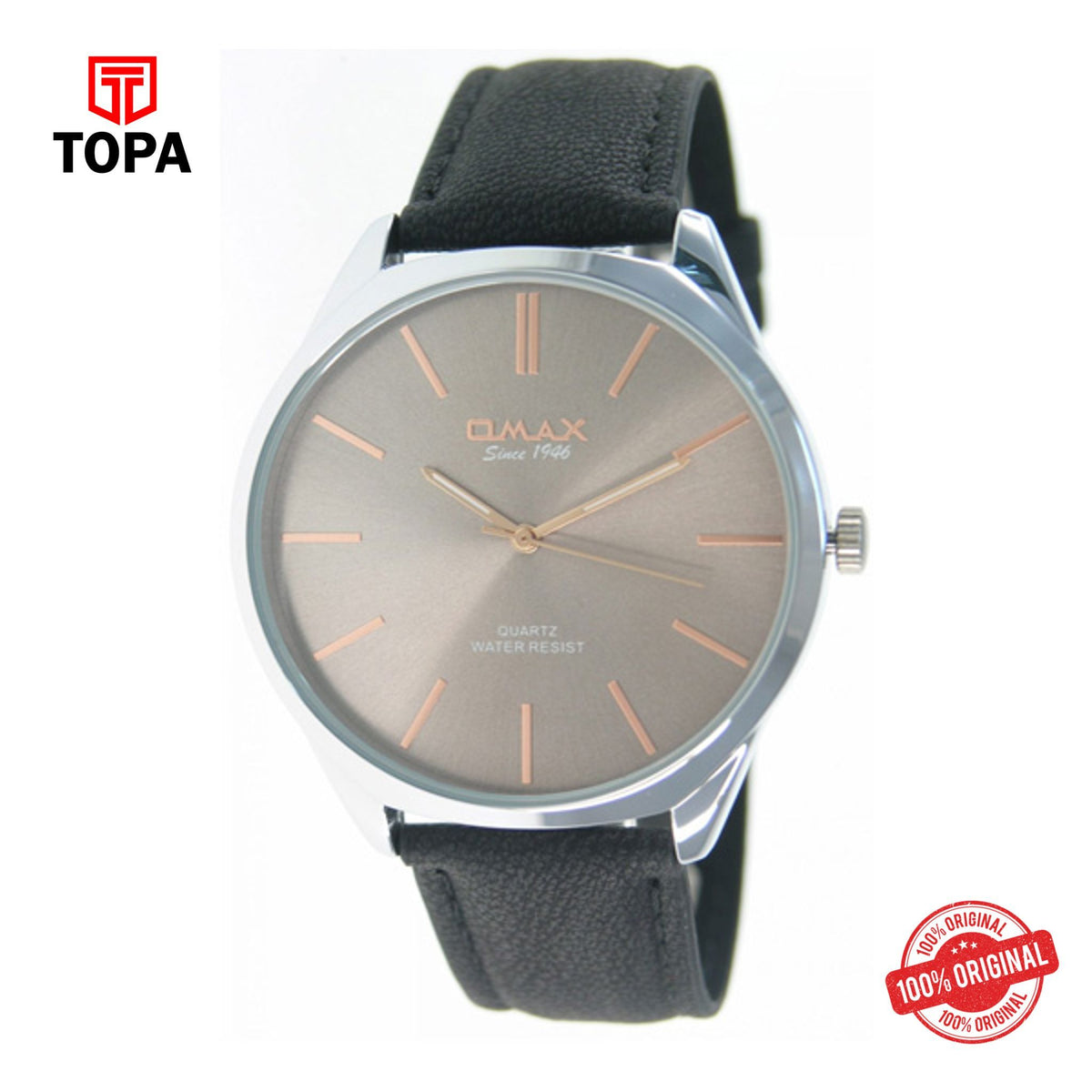 Topa Omax-PR0013IB07-Men-leather-strap-watch - Product Image 1