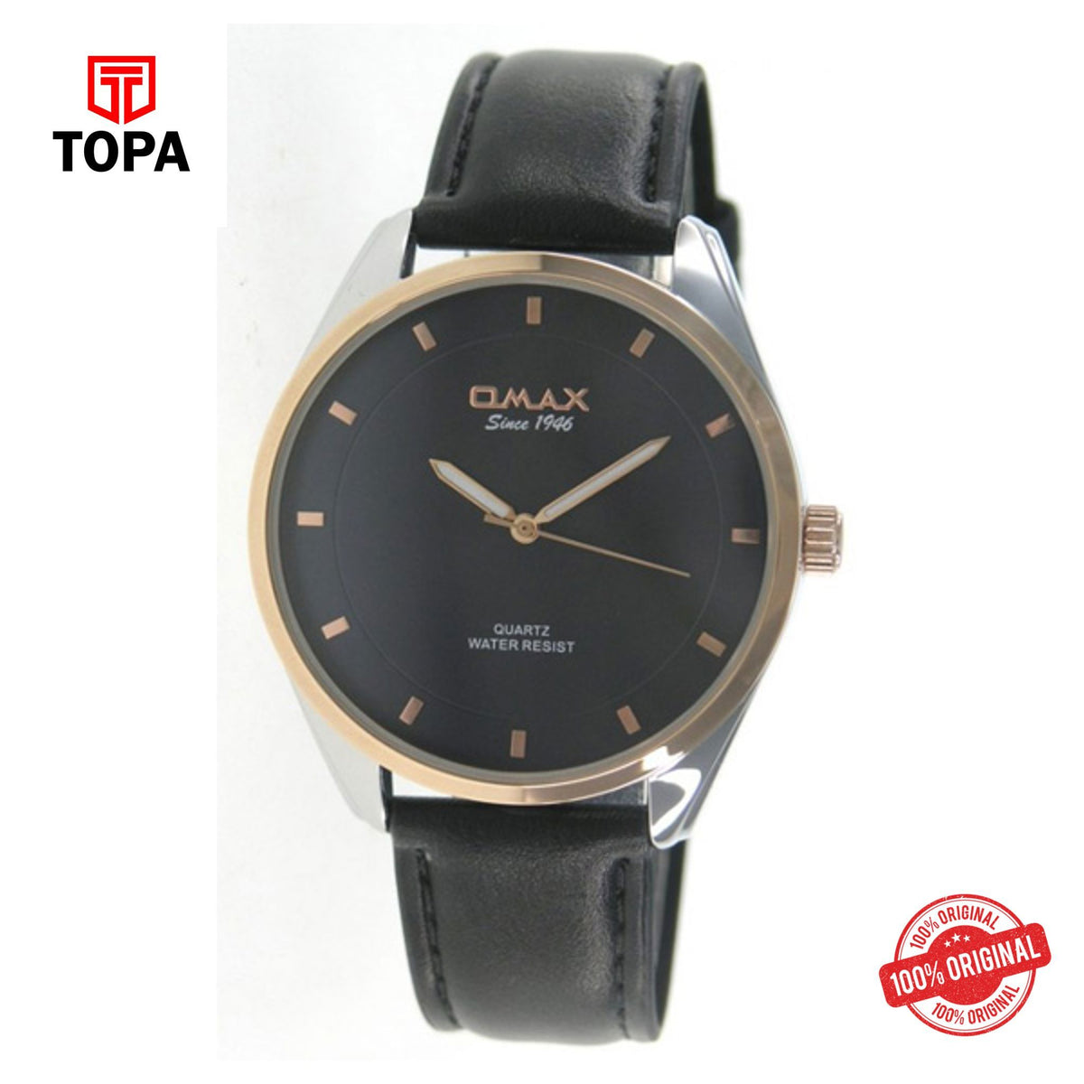 Topa Omax-PR0021NB04-Men-leather-strap-watch - Product Image 1