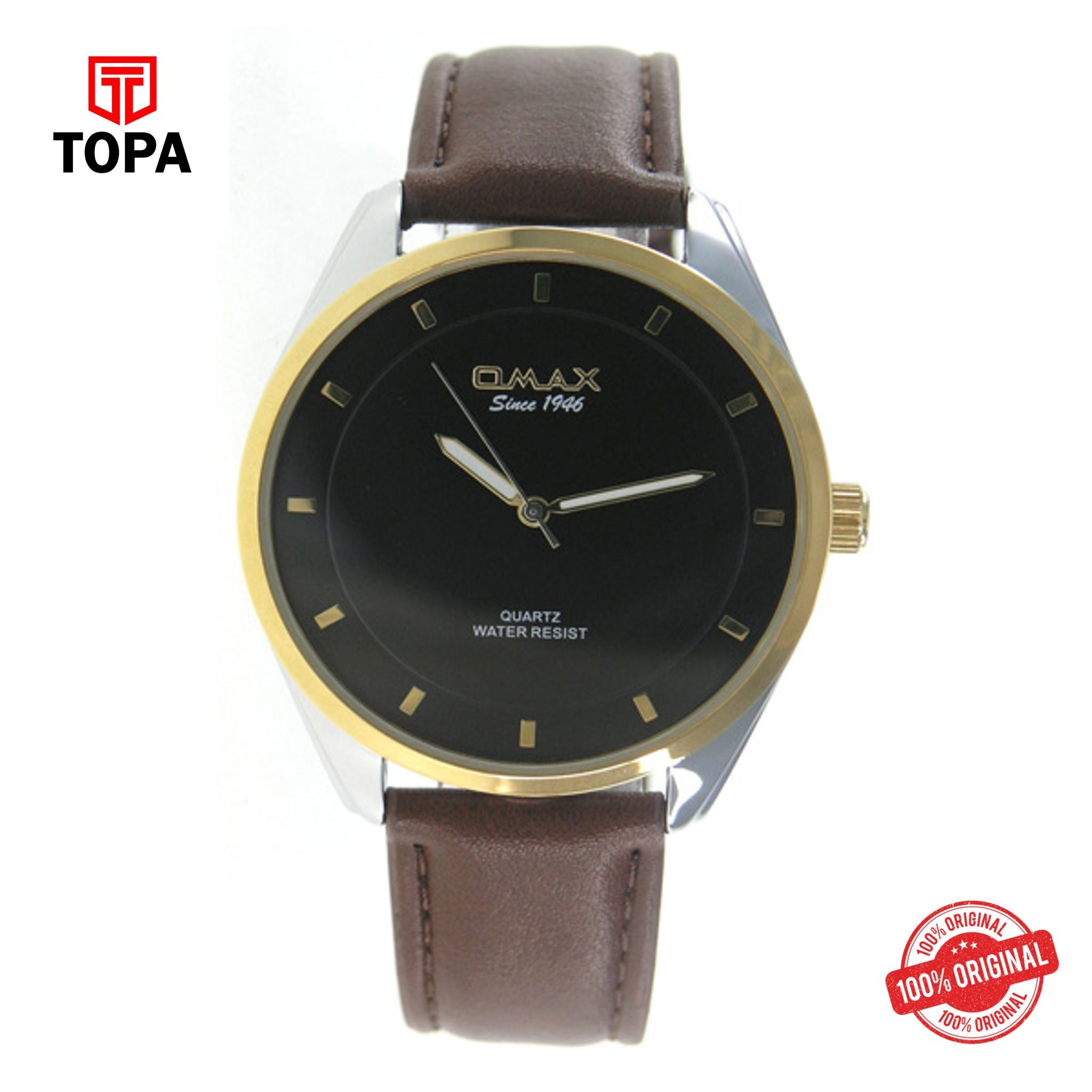 Topa Omax-PR0021NQ02-Men-leather-strap-watch - Product Image 1