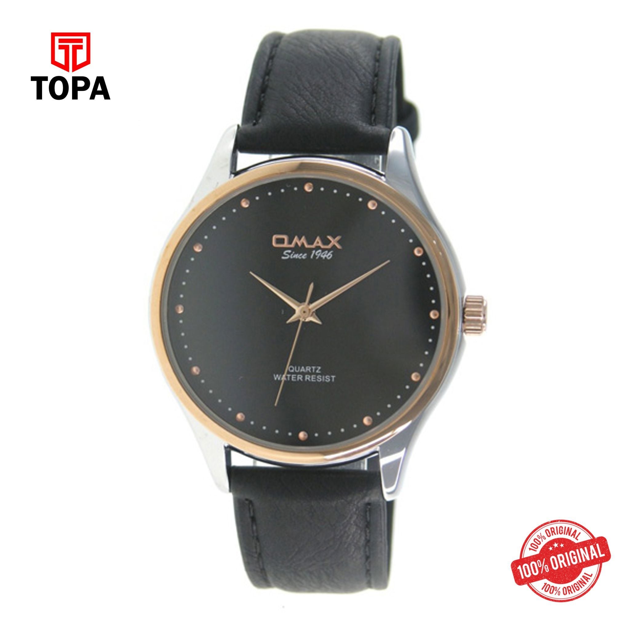 Topa Omax-PR0025NB12-Men-leather-strap-watch - Product Image 1