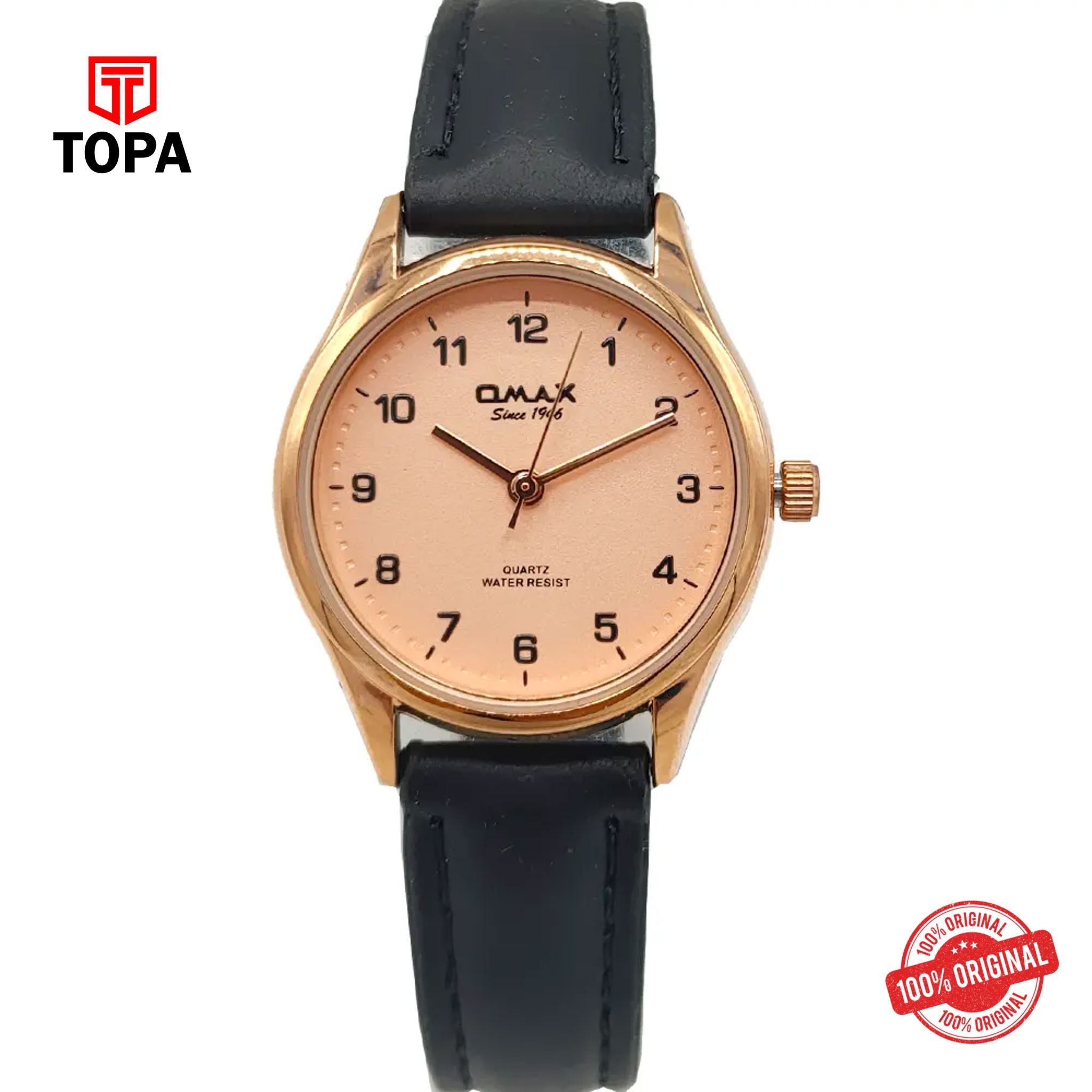 Topa Omax-PR00266B1F-Leather-Band-Women-Watch - Product Image 1