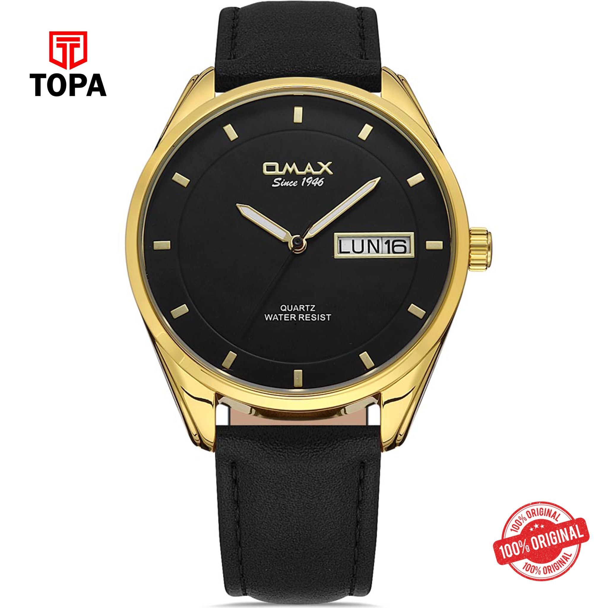 Topa Omax-PRZ031QB02-Leather-Strap-Men-Watch - Product Image 1