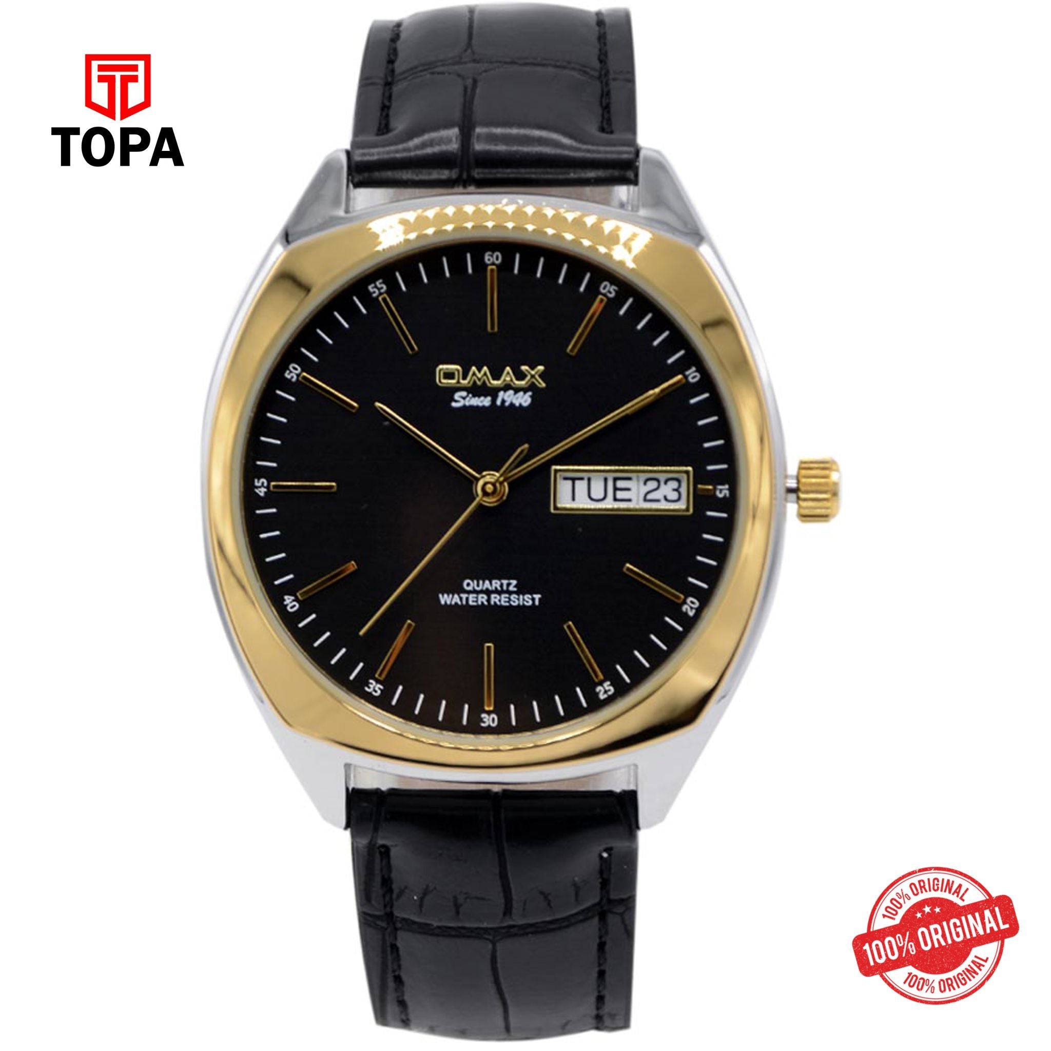 Topa Omax-PRZ037NB02-Leather-Strap-Men-Watch - Product Image 1