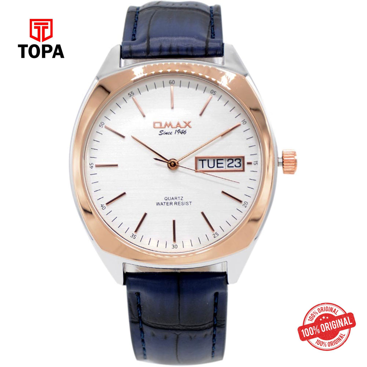 Topa Omax-PRZ037NU08-Leather-Strap-Men-Watch - Product Image 1