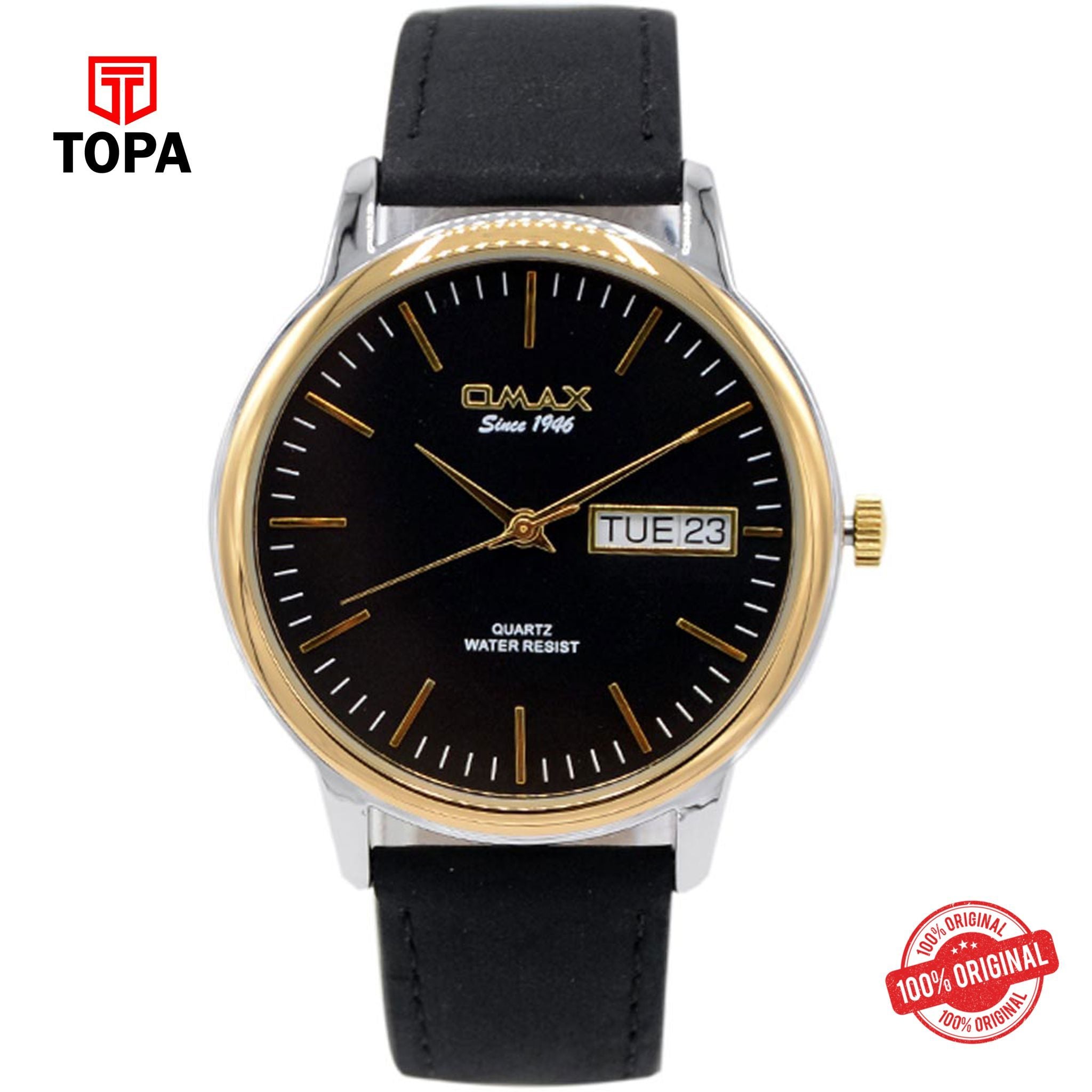 Topa Omax-PRZ039NB02-Leather-Strap-Men-Watch - Product Image 1