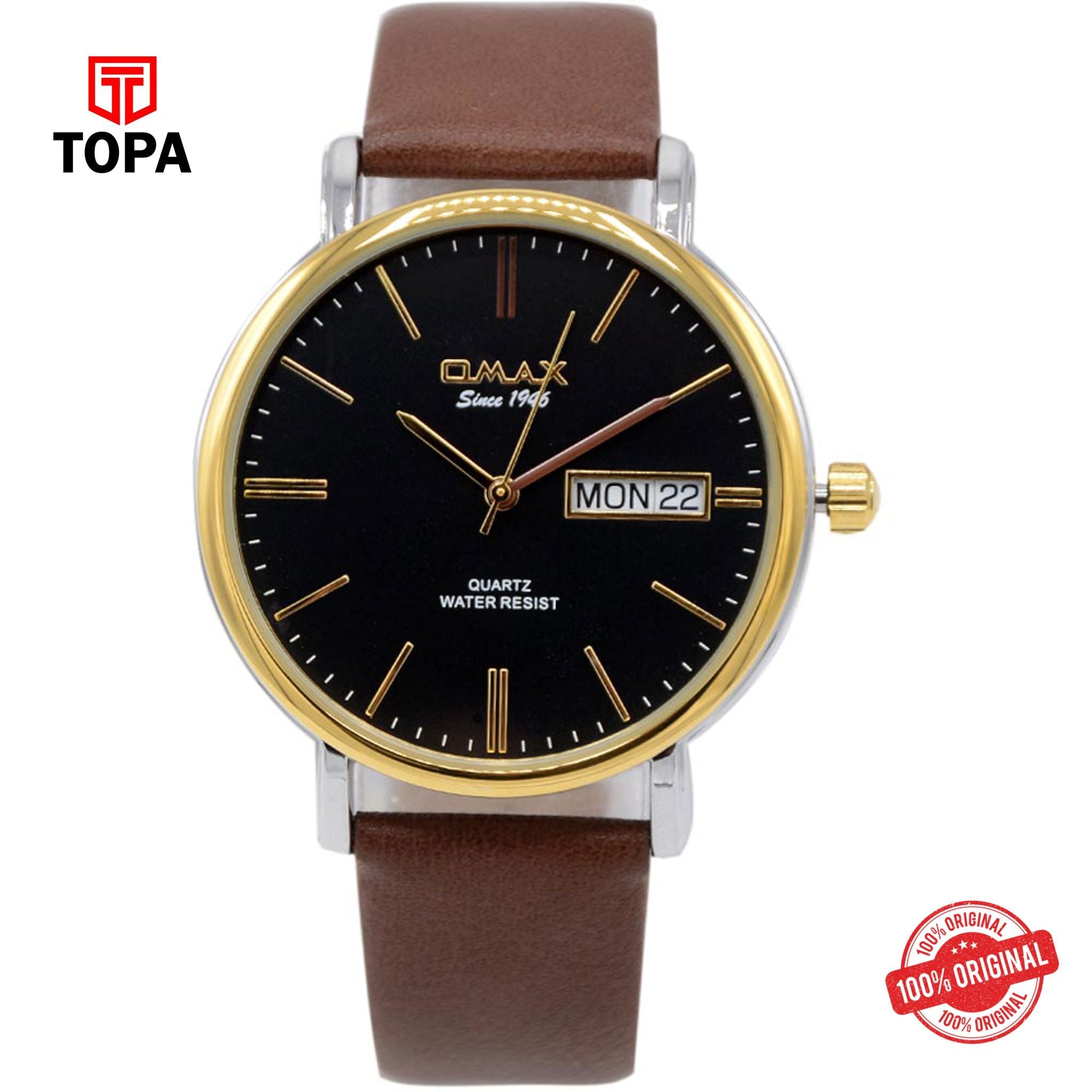 Topa Omax-PRZ041NQ02-Leather-Strap-Men-Watch - Product Image 1